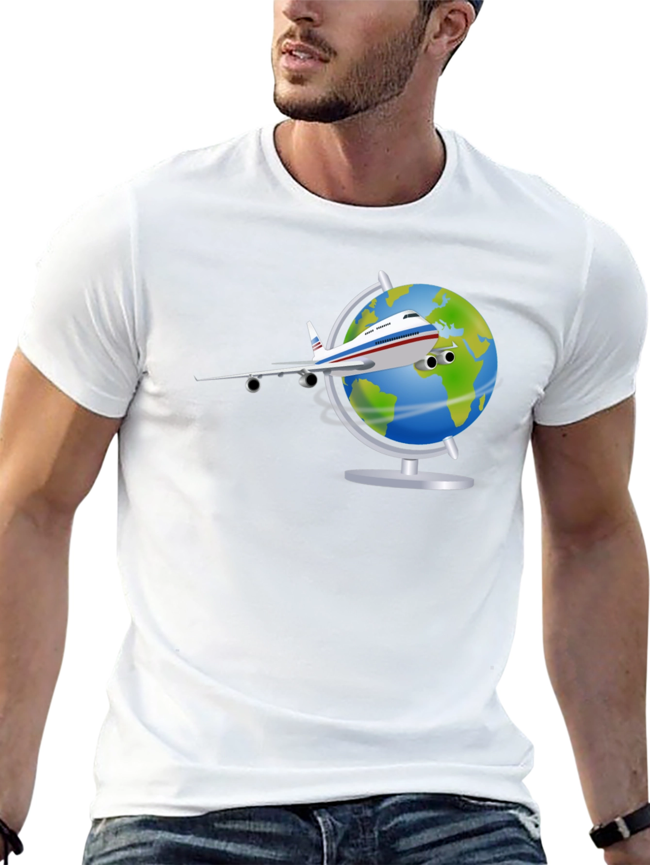 Globe Plane T-Shirt - Travel Adventure Tee