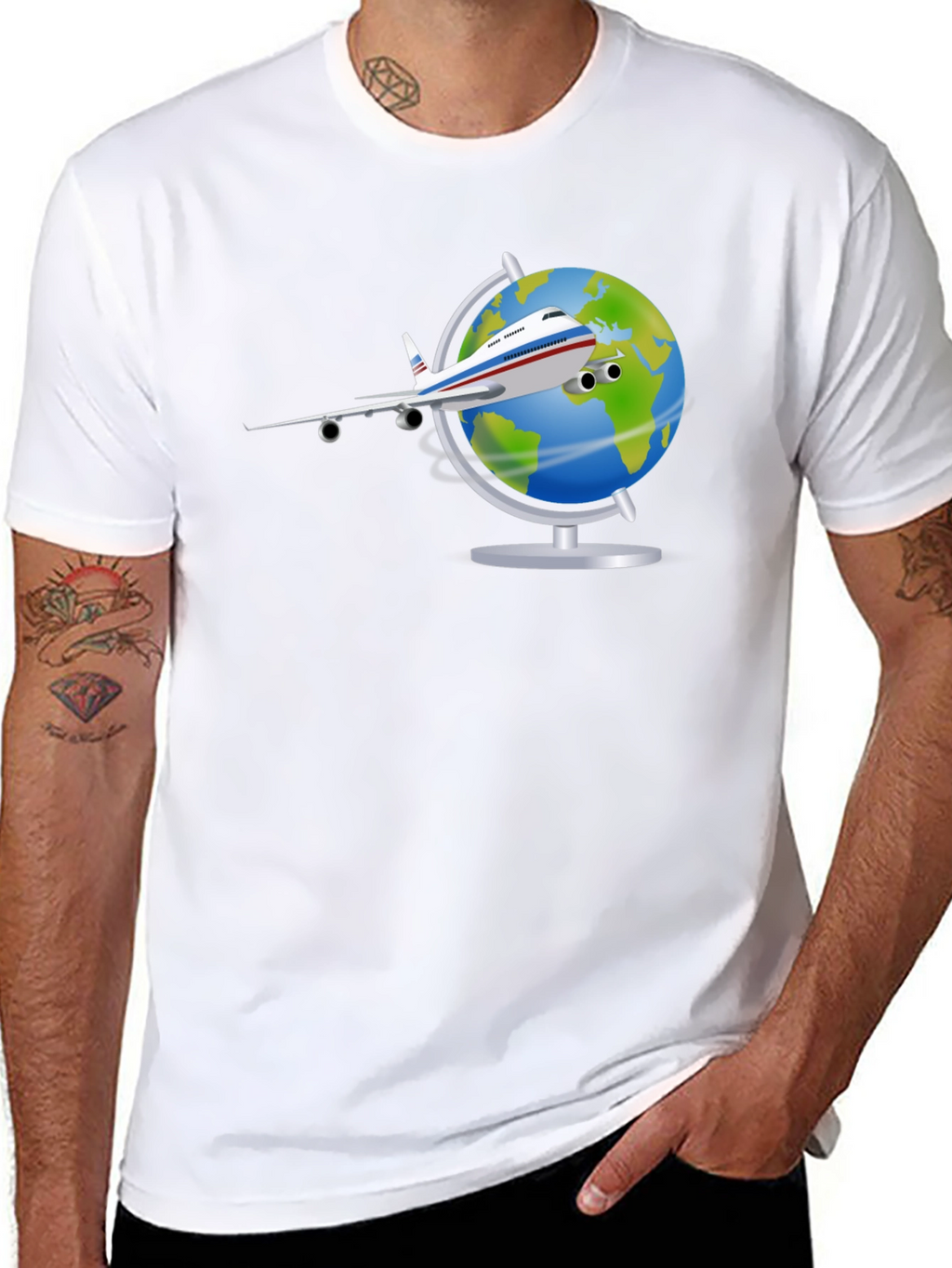 Globe Plane T-Shirt - Travel Adventure Tee