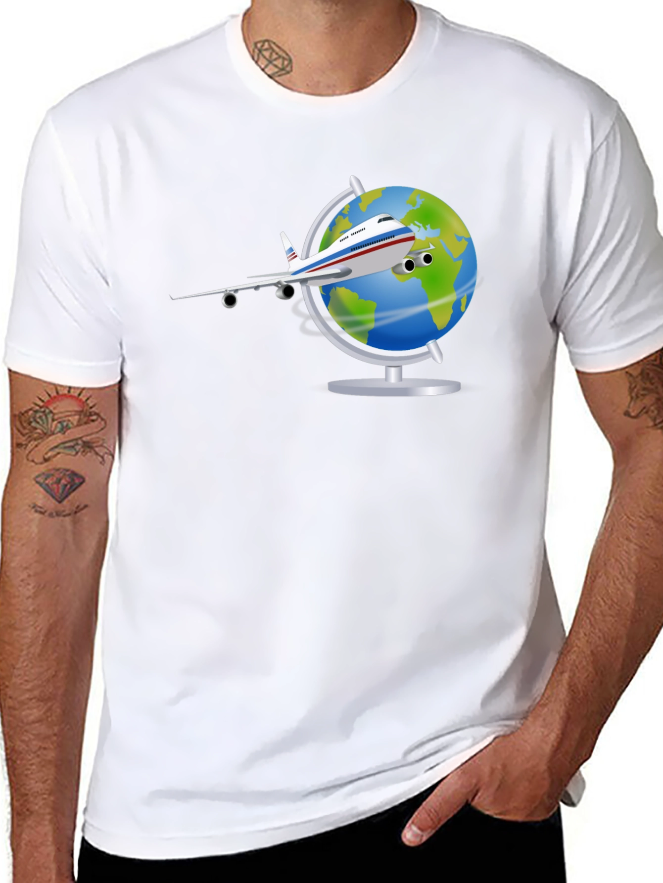 Globe Plane T-Shirt - Travel Adventure Tee
