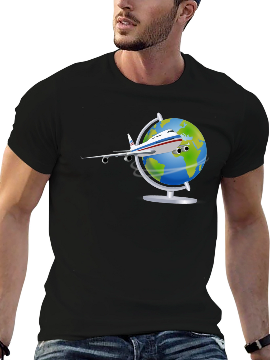 Globe Plane T-Shirt - Travel Adventure Tee