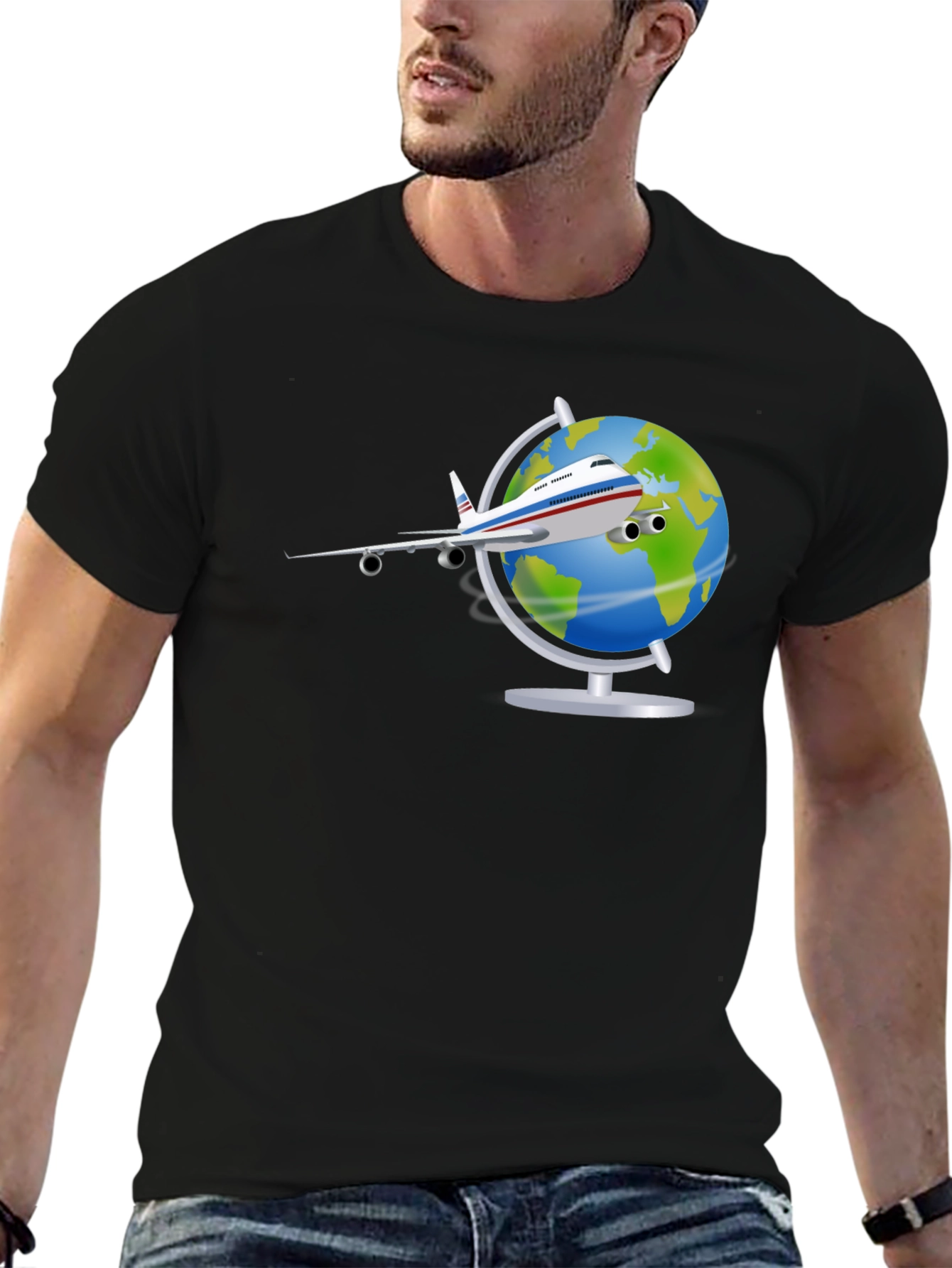 Globe Plane T-Shirt - Travel Adventure Tee