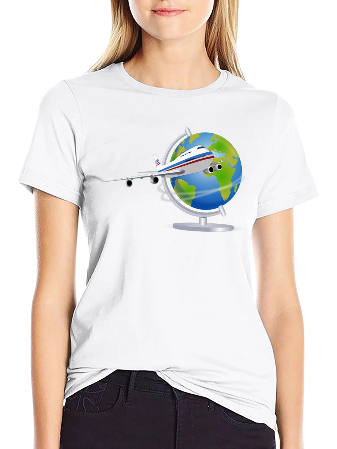 Globe Plane T-Shirt - Travel Adventure Tee