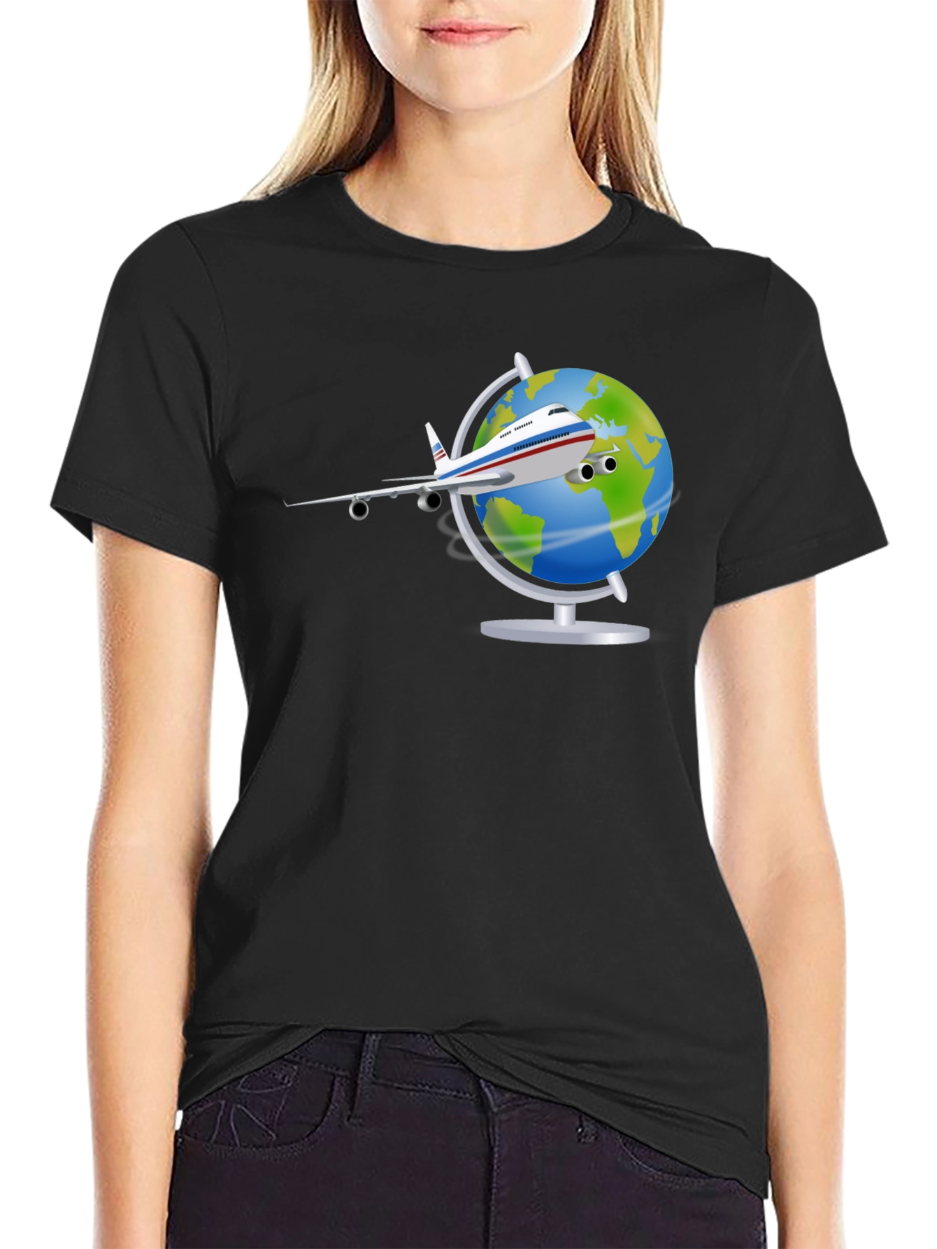 Globe Plane T-Shirt - Travel Adventure Tee