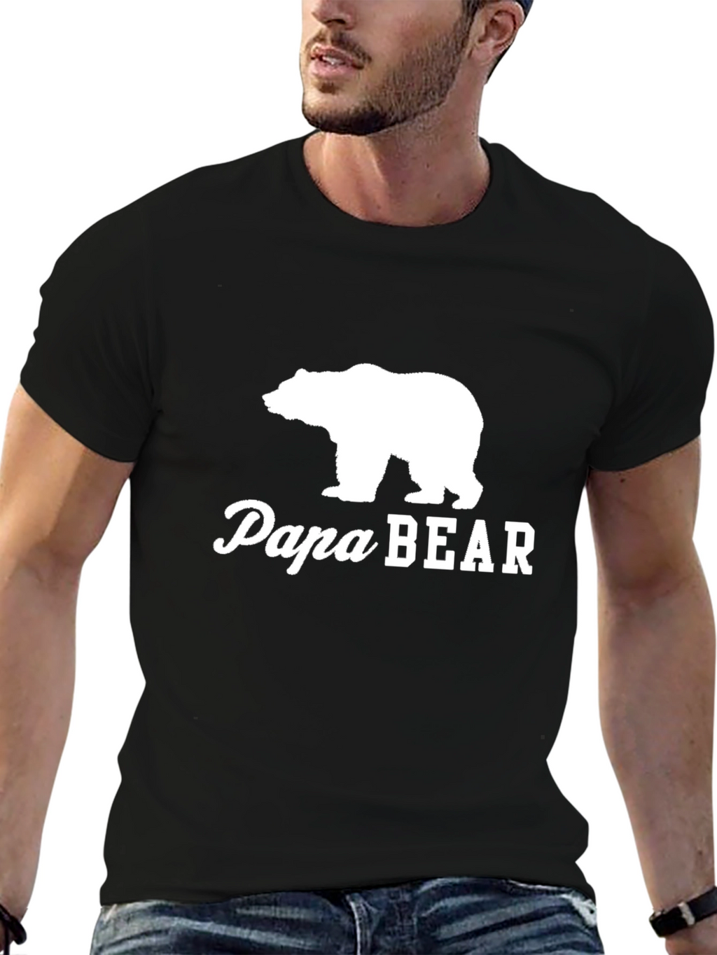 Papa Bear Graphic Tee - Classic Black T-Shirt