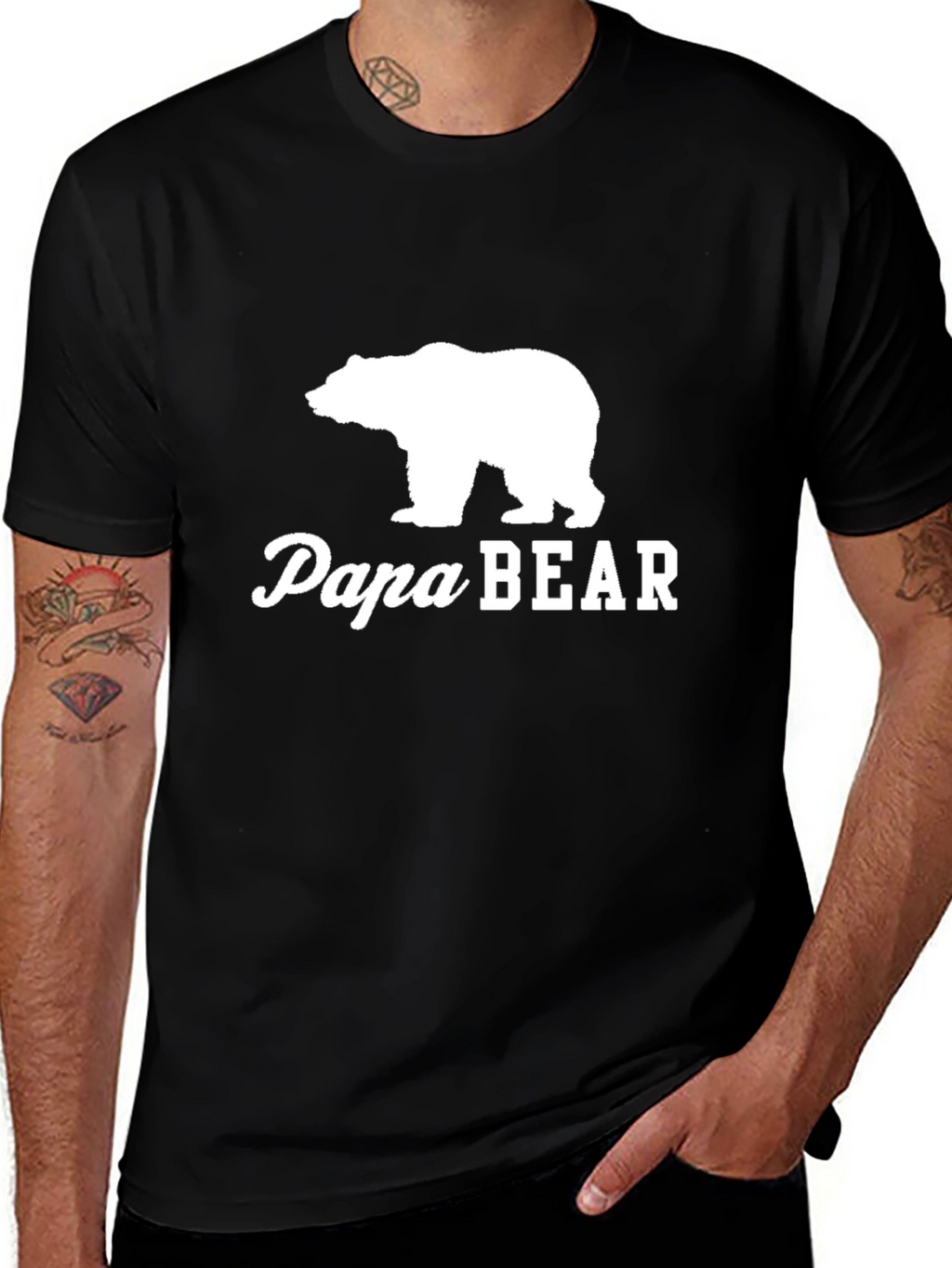 Papa Bear Graphic Tee - Classic Black T-Shirt