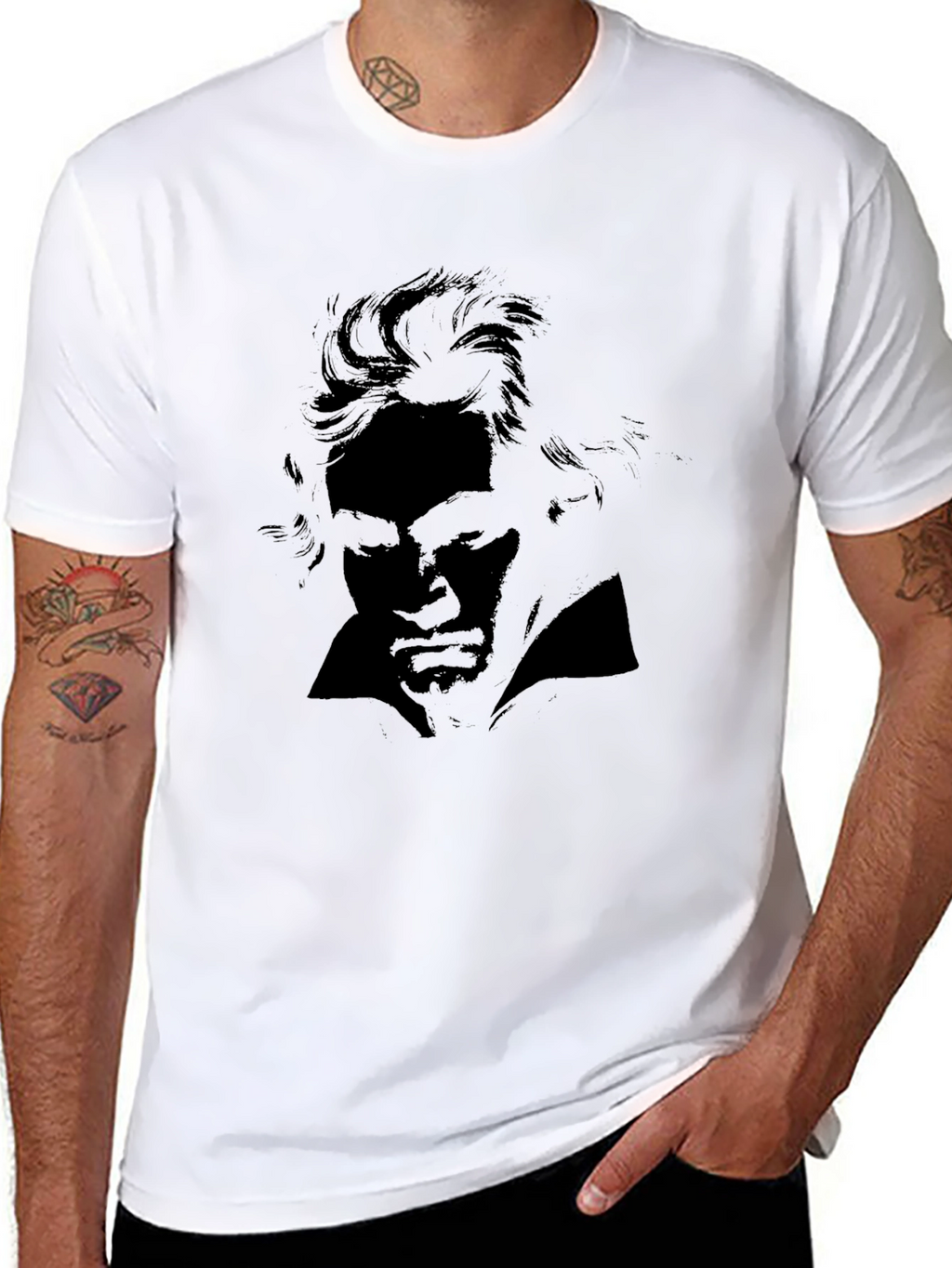Beethoven Silhouette Black T-Shirt