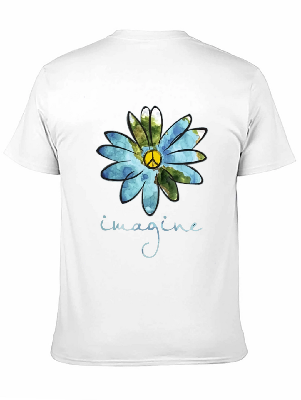 Imagine Peace Sign Flower Graphic T-Shirt