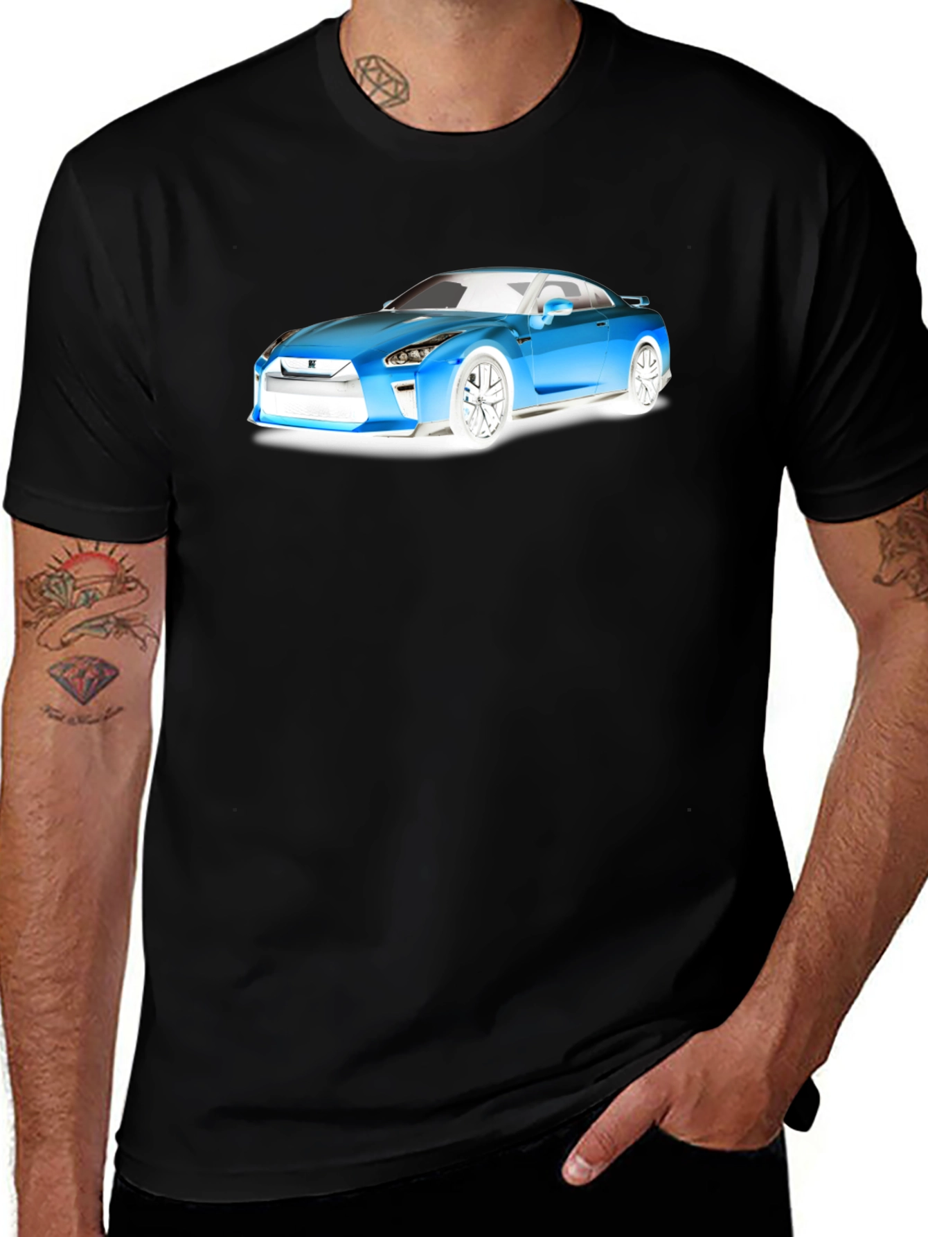 Sleek Car Graphic T-Shirt - Automotive Enthusiast Apparel