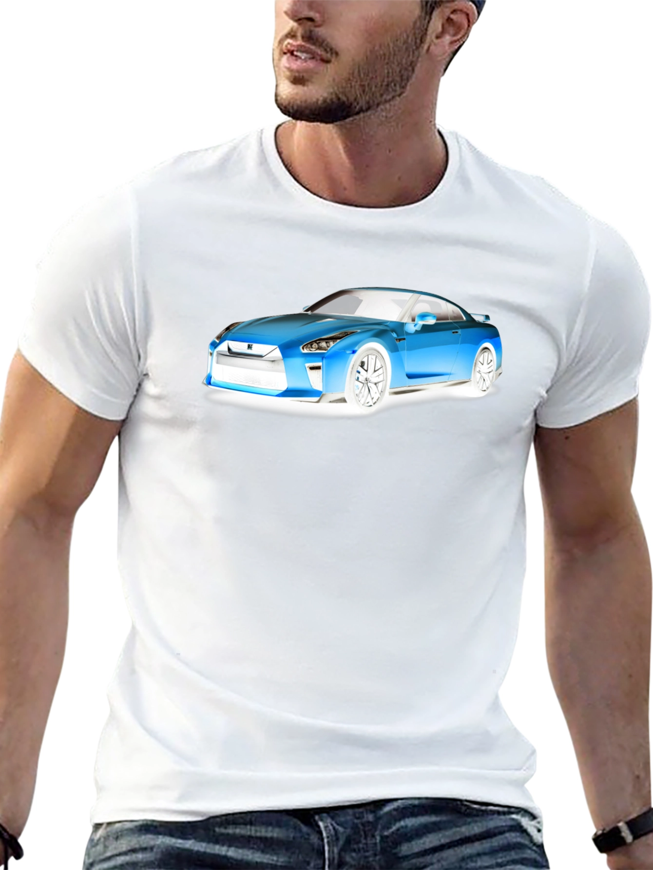 Sleek Car Graphic T-Shirt - Automotive Enthusiast Apparel