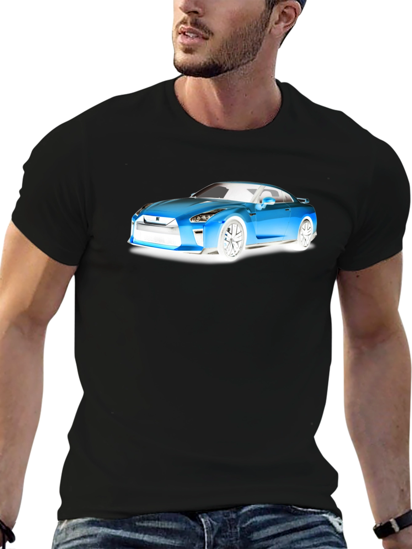 Sleek Car Graphic T-Shirt - Automotive Enthusiast Apparel