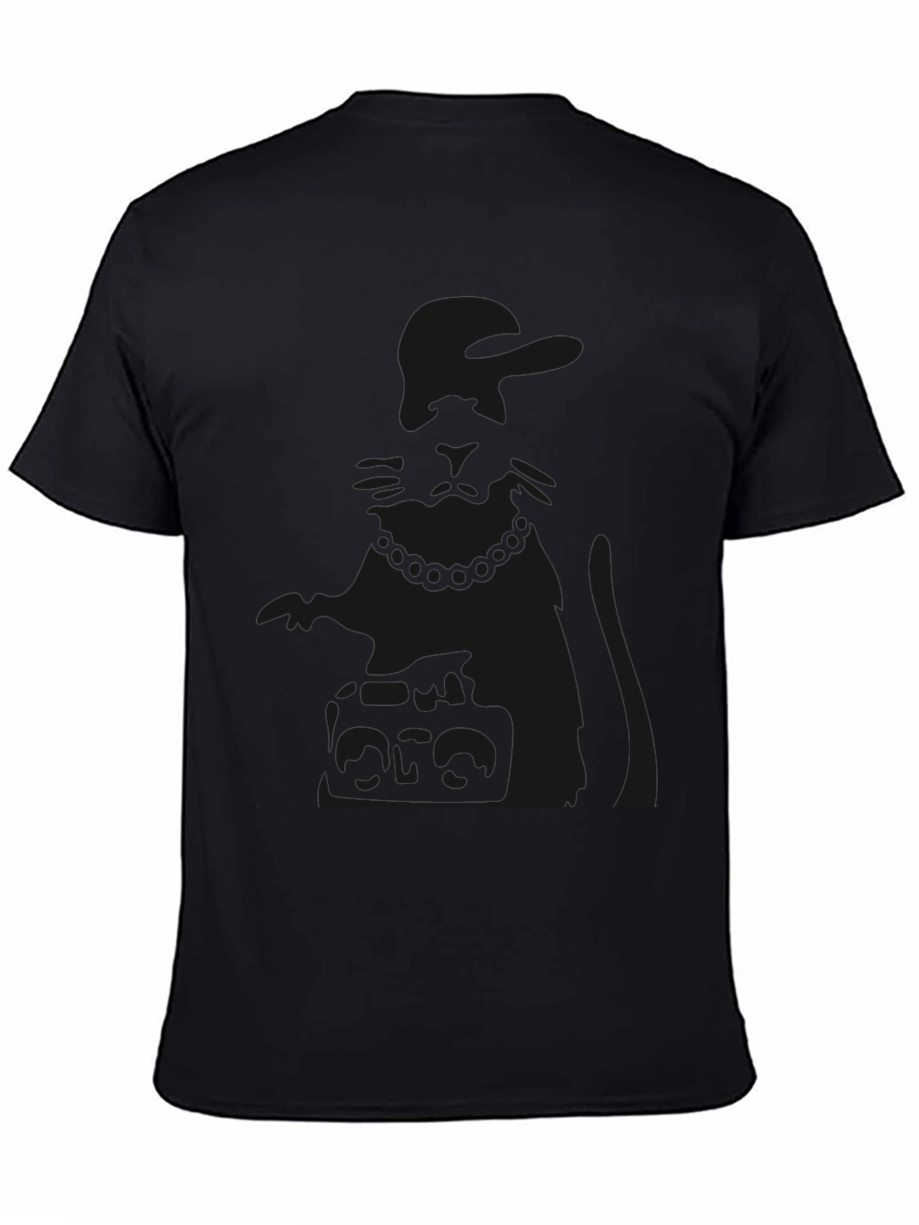 Mens Black Graphic Print Crew Neck T-Shirt