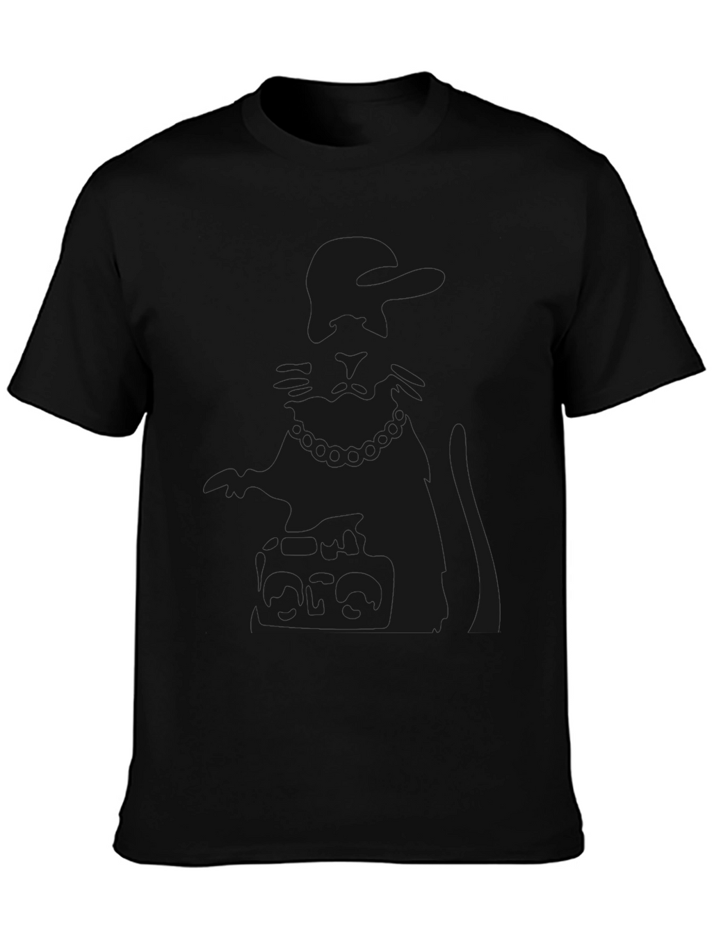 Mens Black Graphic Print Crew Neck T-Shirt
