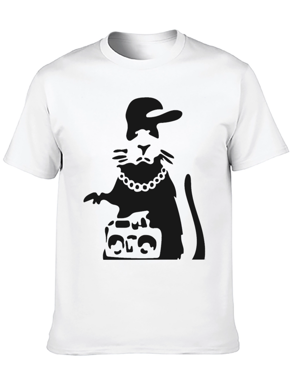 Mens Black Graphic Print Crew Neck T-Shirt