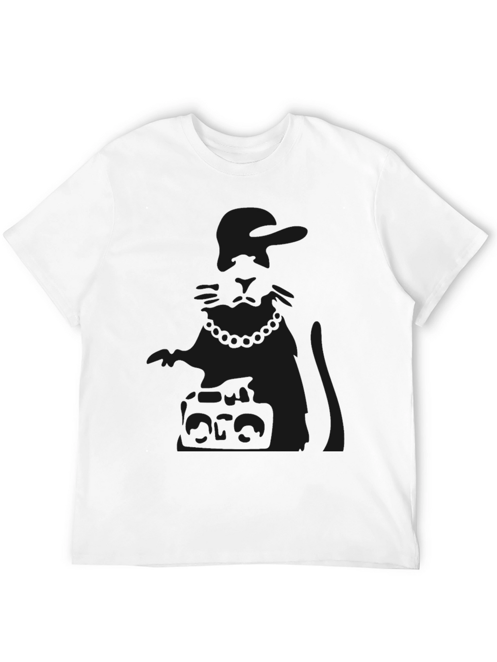 Mens Black Graphic Print Crew Neck T-Shirt