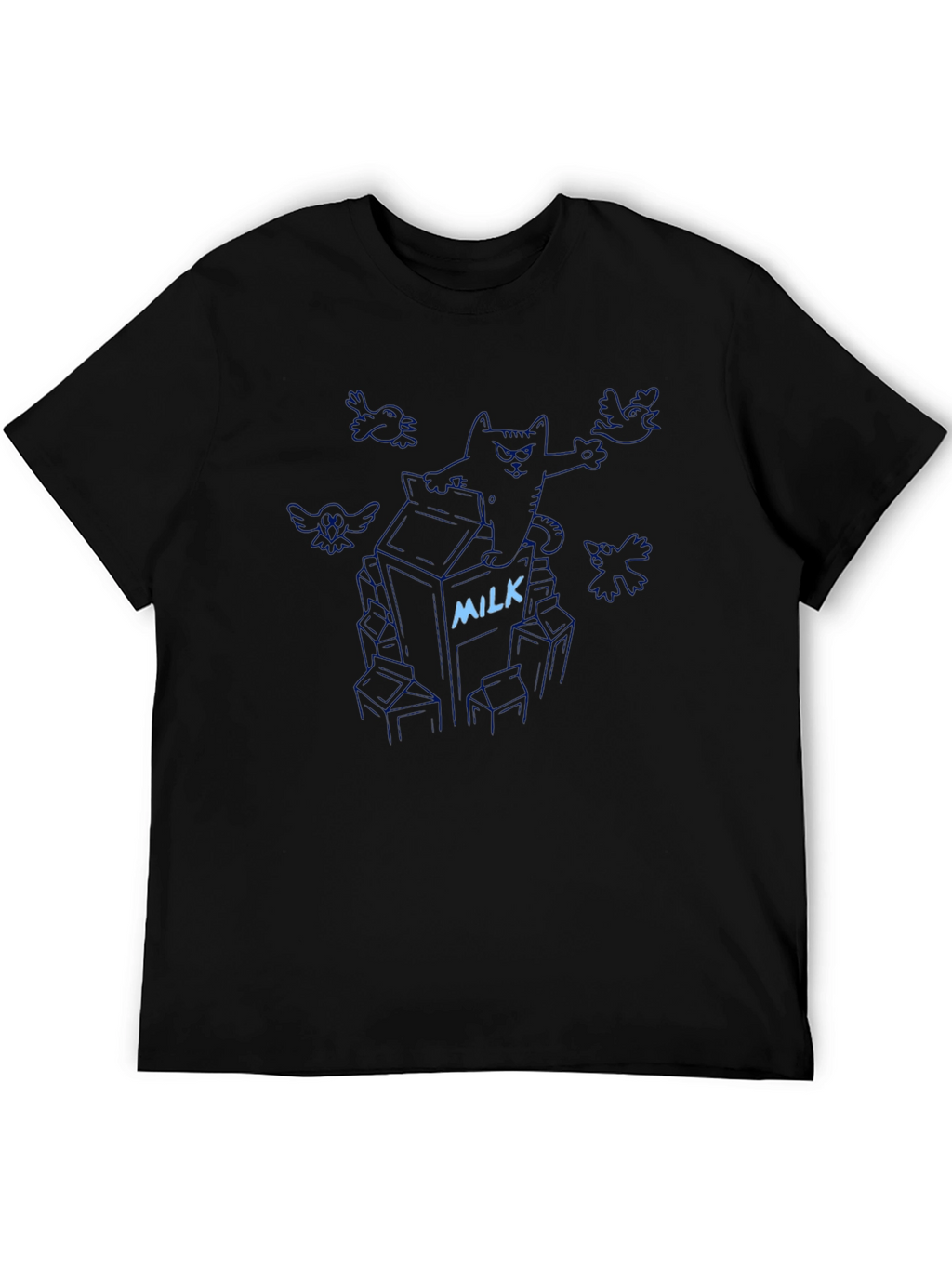 Milk Carton Cat T-Shirt - Funny Graphic Tee