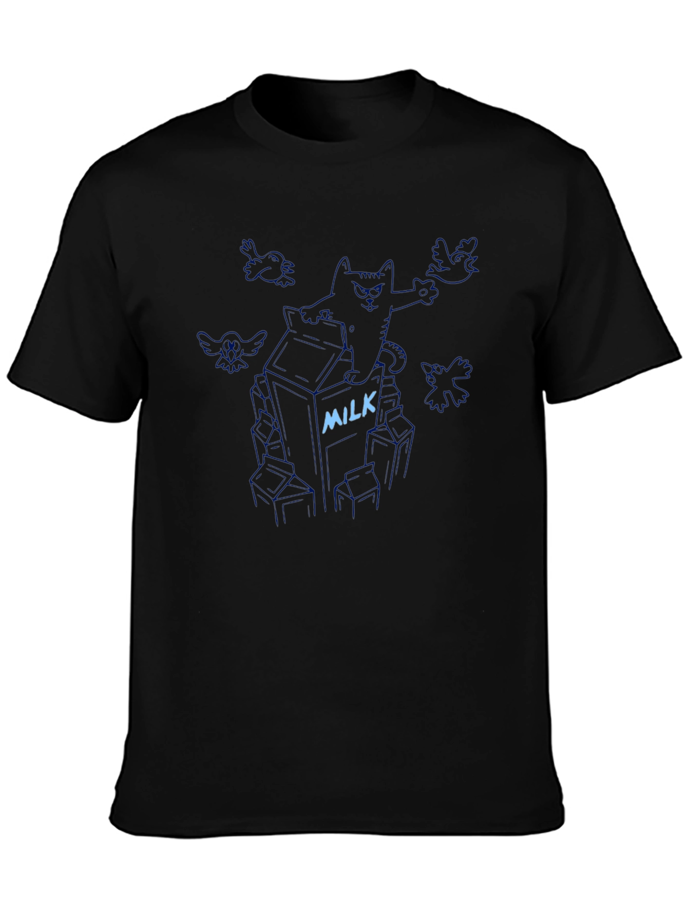 Milk Carton Cat T-Shirt - Funny Graphic Tee