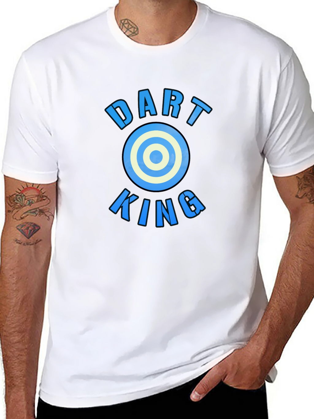 Dart King T-Shirt - Blue Print Design