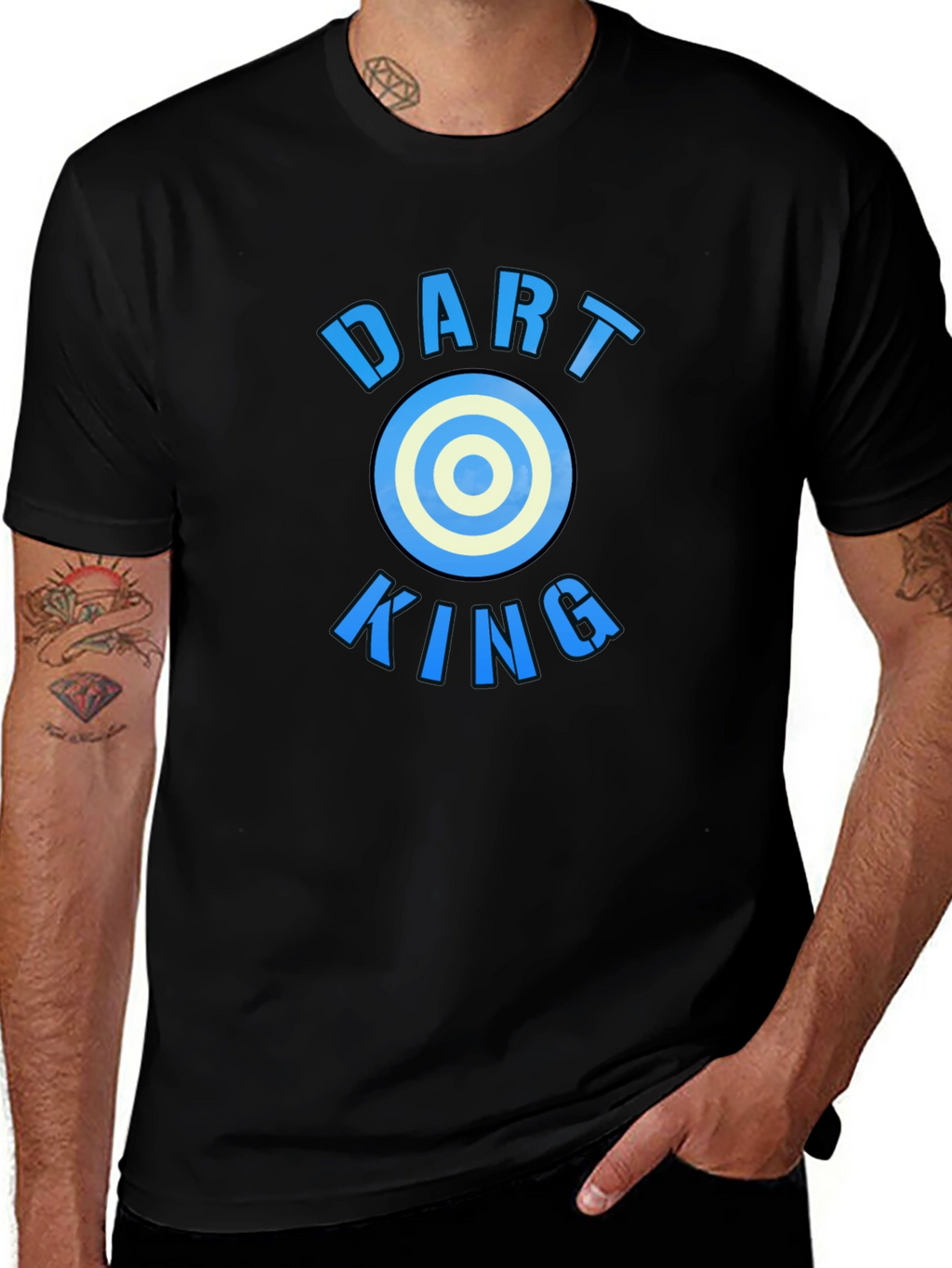 Dart King T-Shirt - Blue Print Design