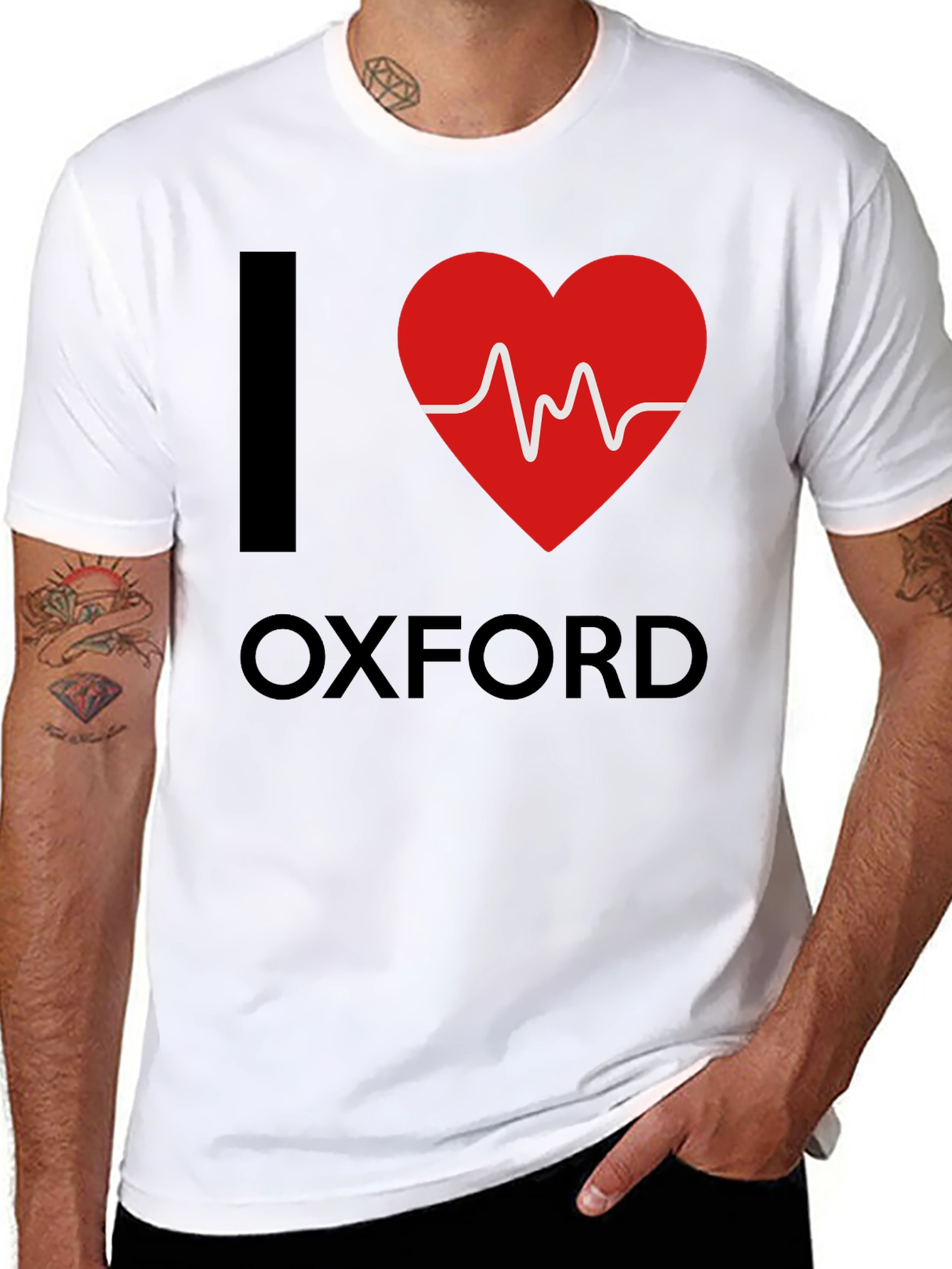 I Heart Oxford T-Shirt - Black Cotton Graphic Tee
