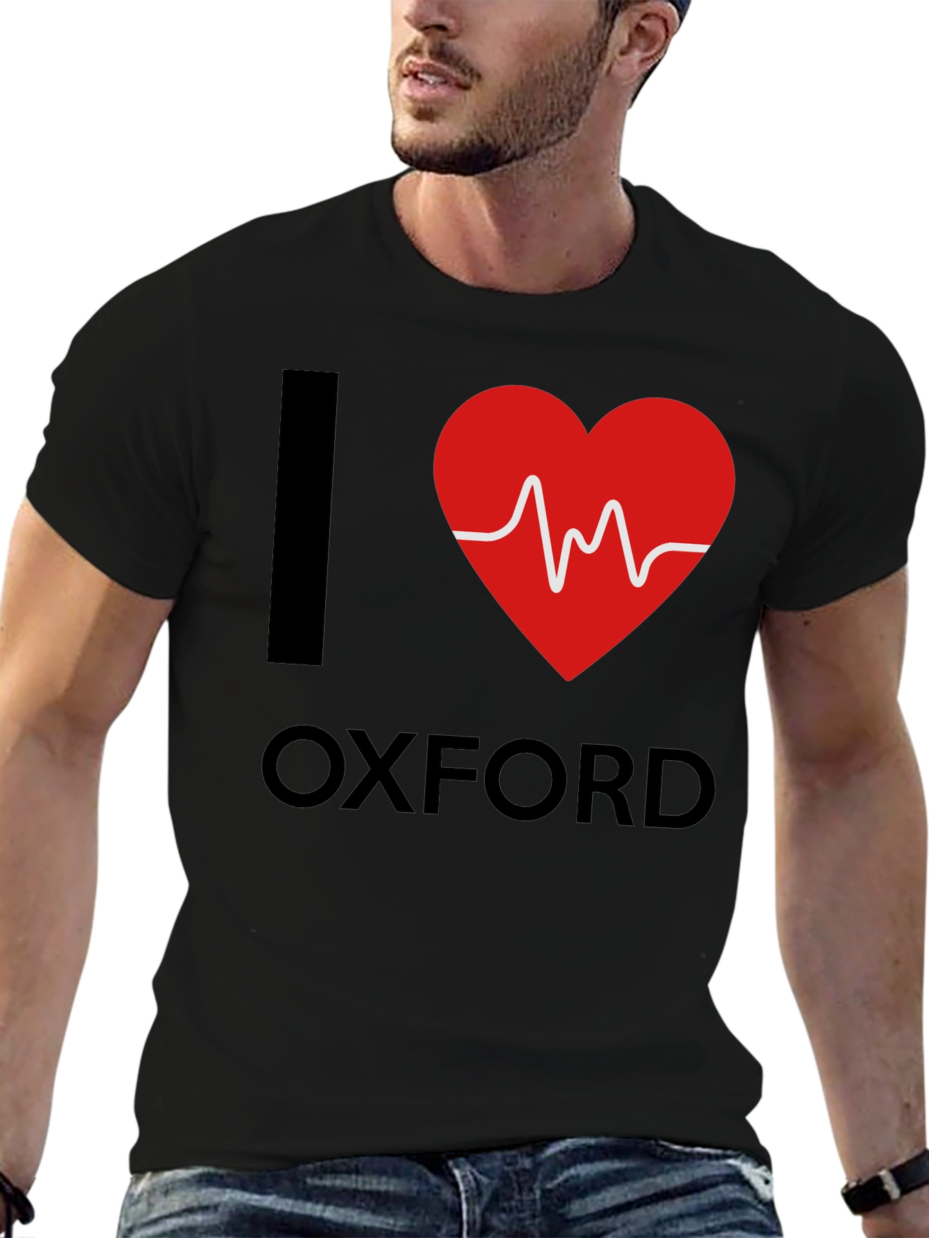I Heart Oxford T-Shirt - Black Cotton Graphic Tee