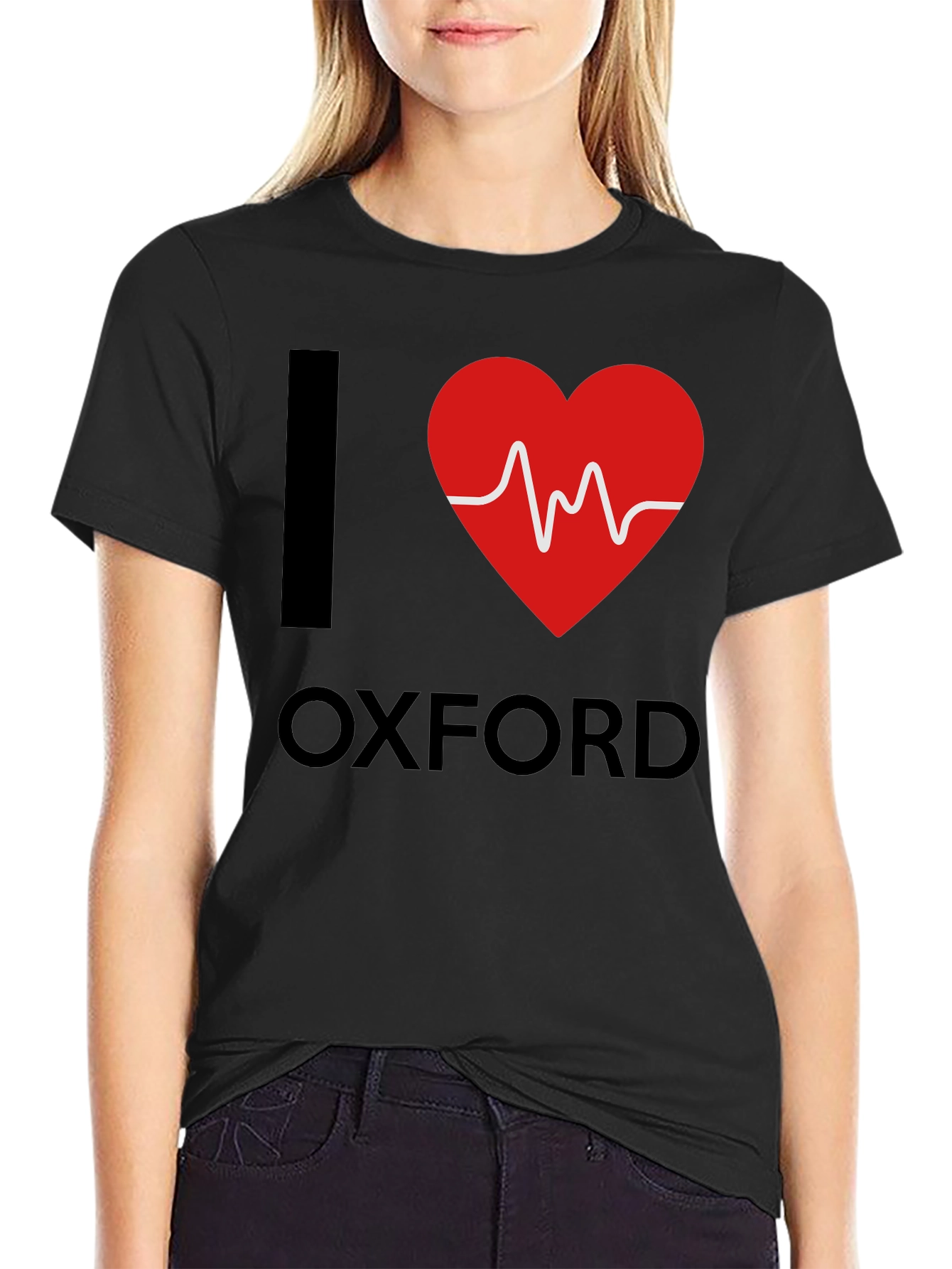 I Heart Oxford T-Shirt - Black Cotton Graphic Tee