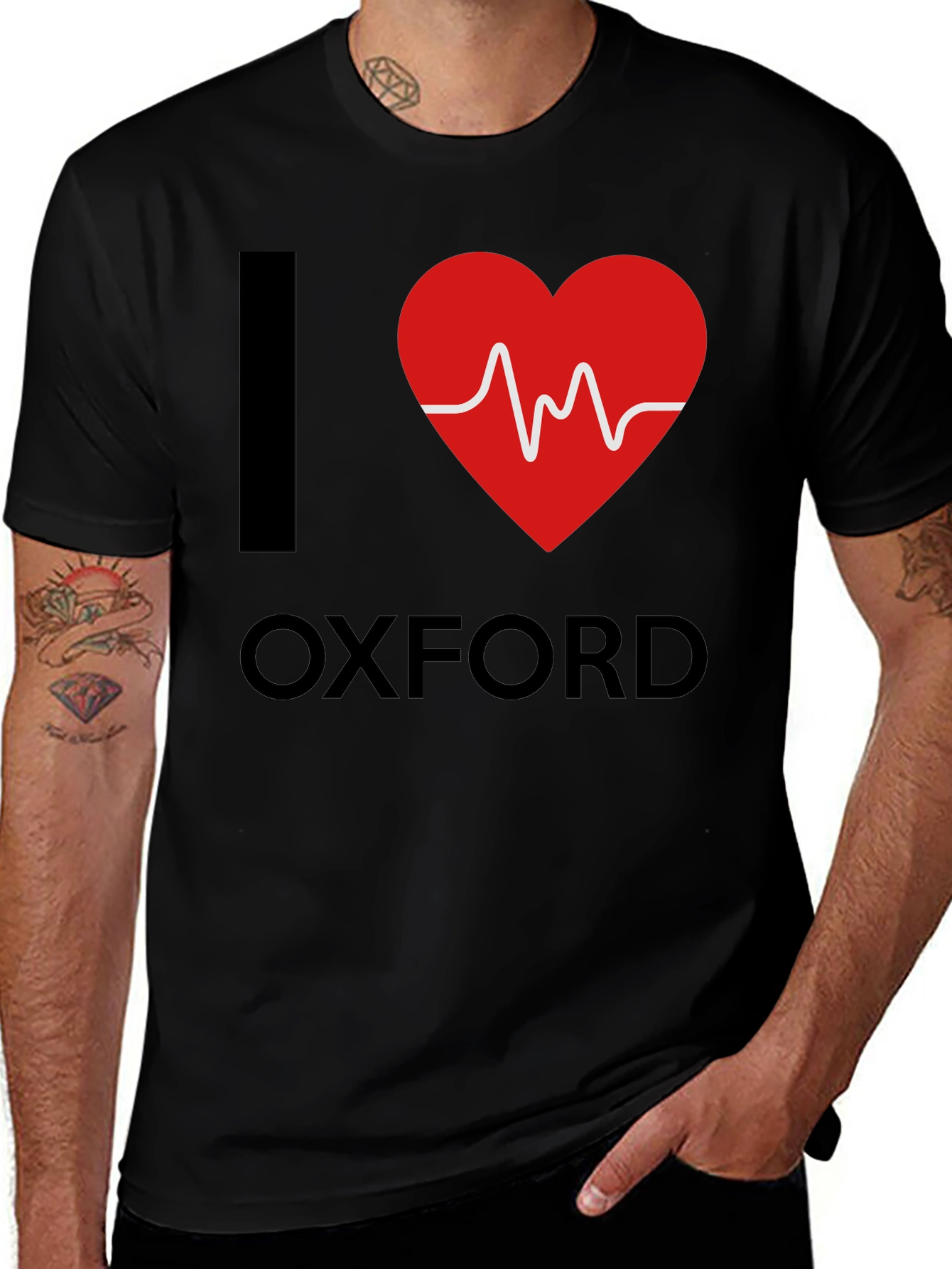 I Heart Oxford T-Shirt - Black Cotton Graphic Tee