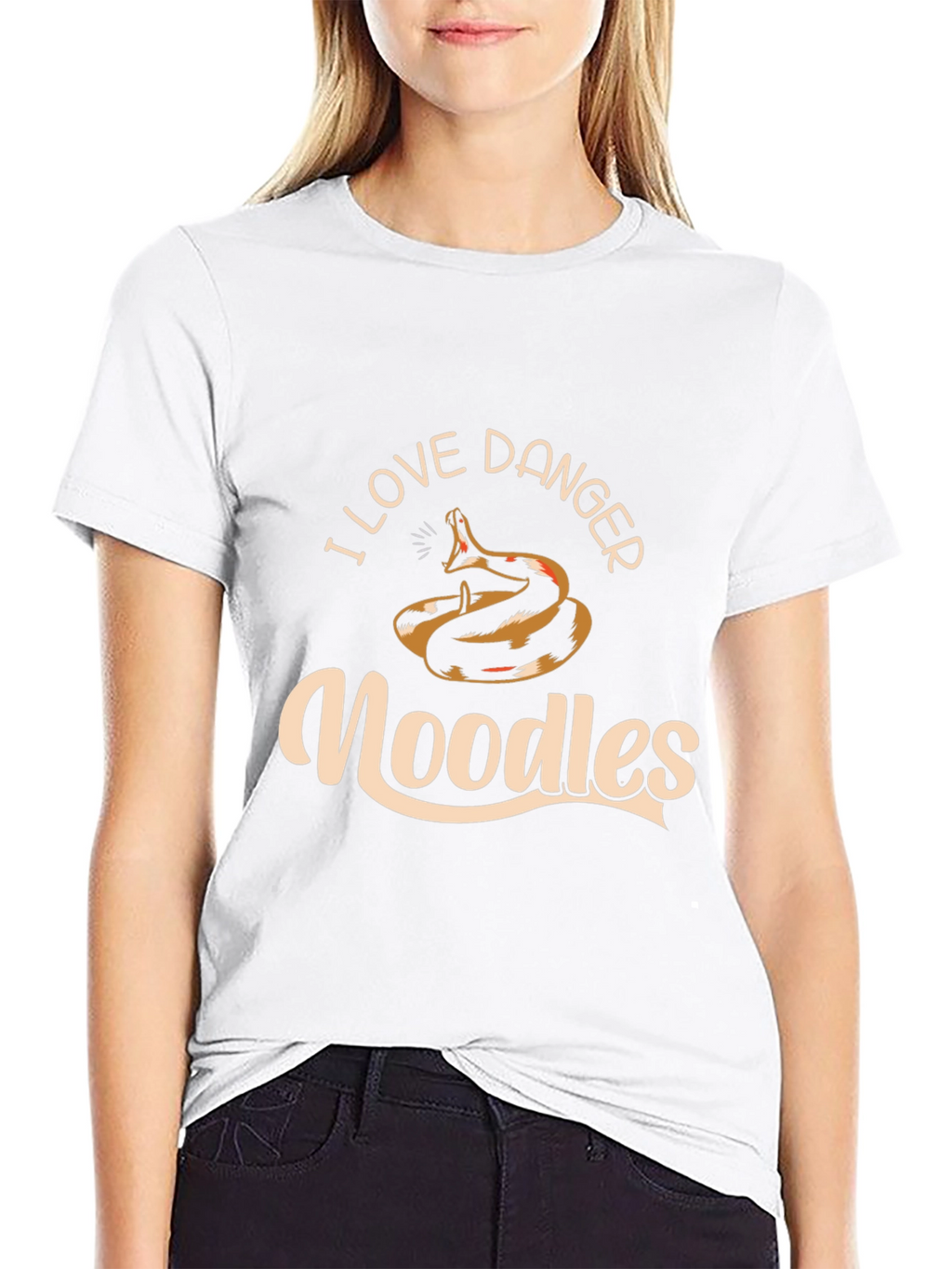 I Love Danger Noodles Snake Graphic T-Shirt