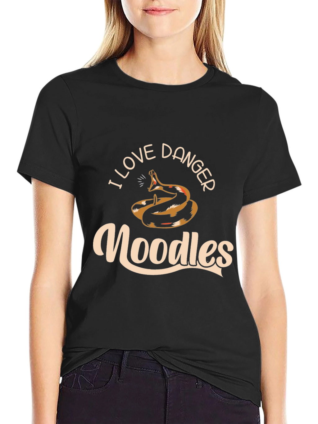 I Love Danger Noodles Snake Graphic T-Shirt