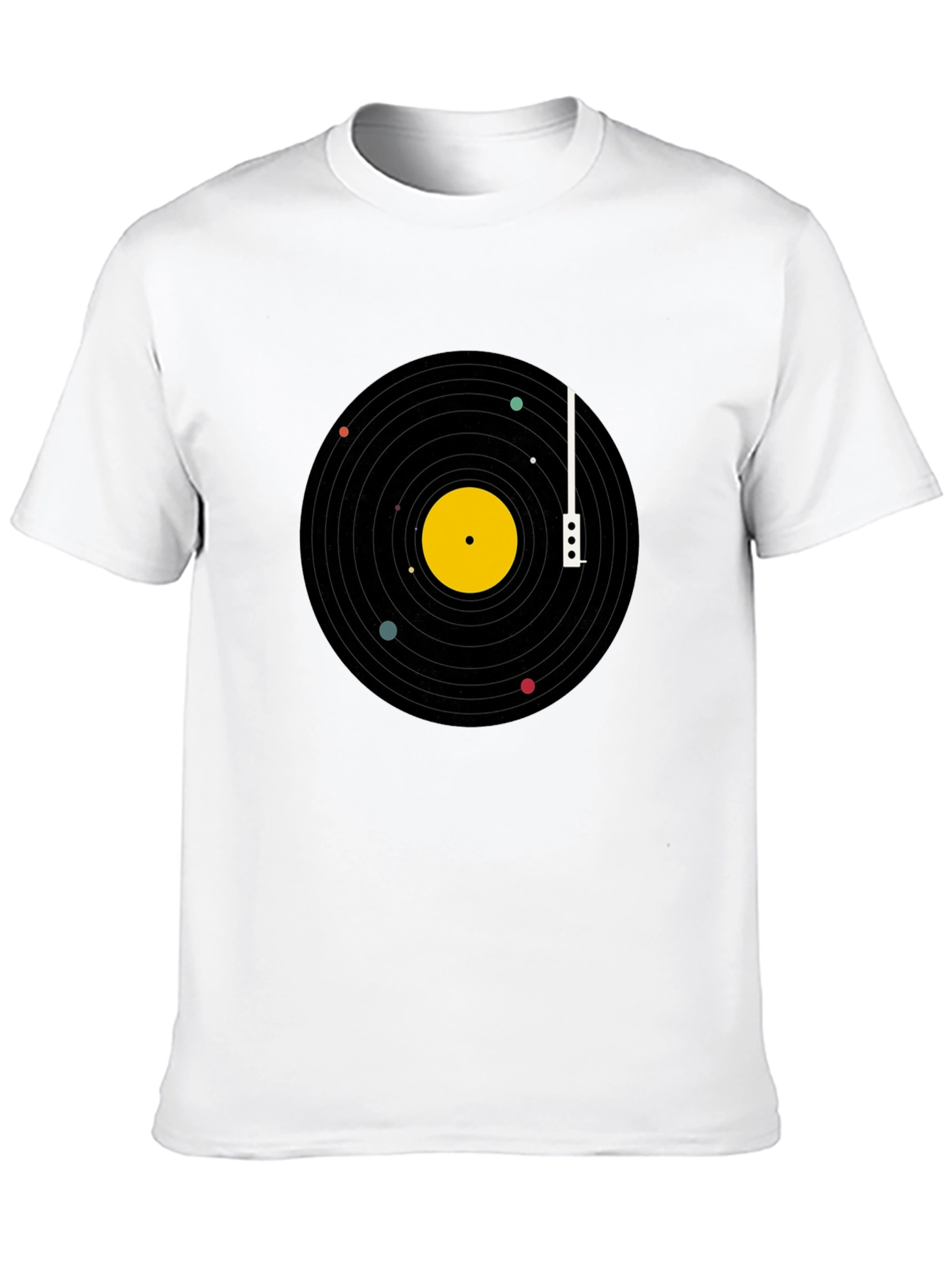 Planetary Vinyl Record T-Shirt - Black Cotton Tee