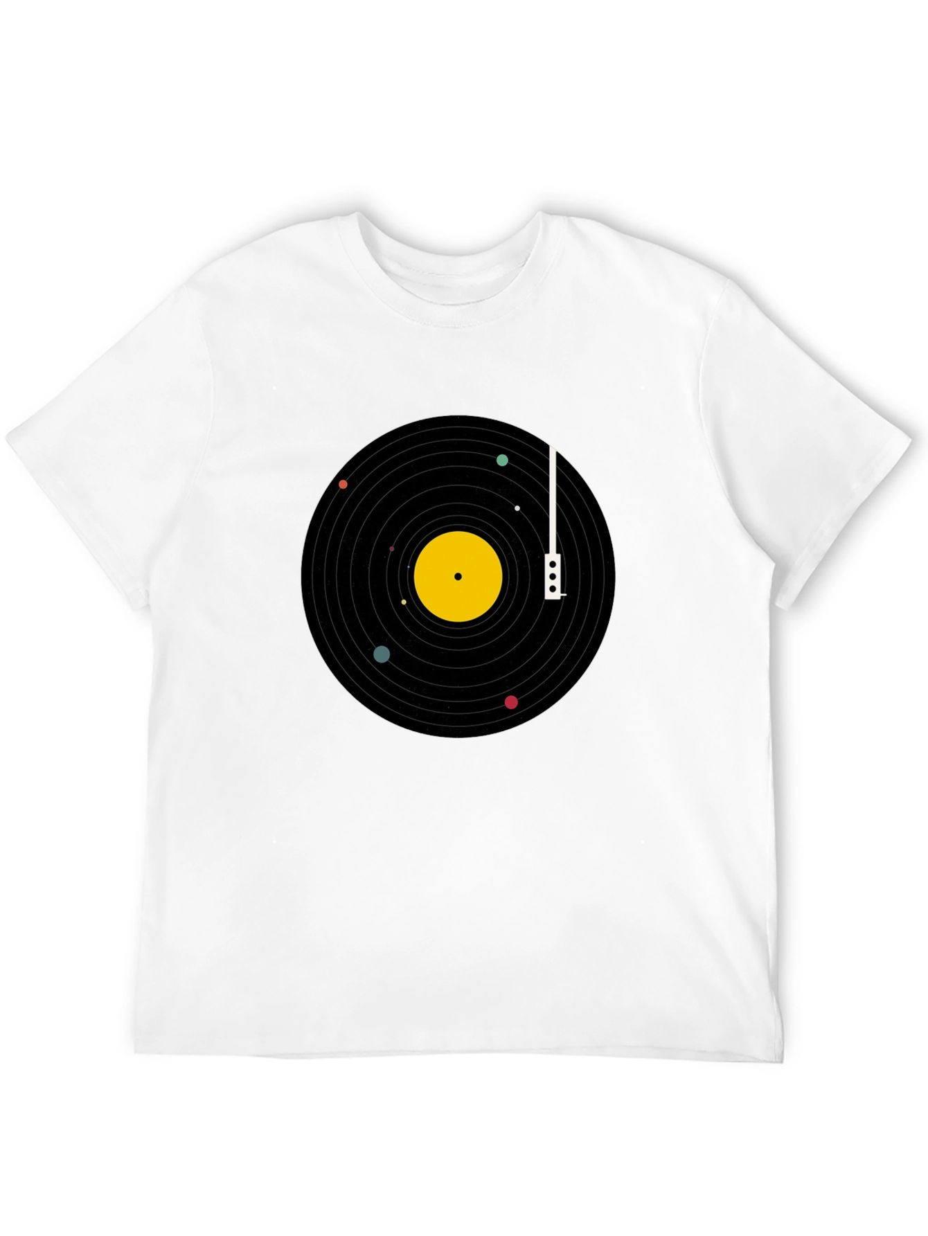 Planetary Vinyl Record T-Shirt - Black Cotton Tee