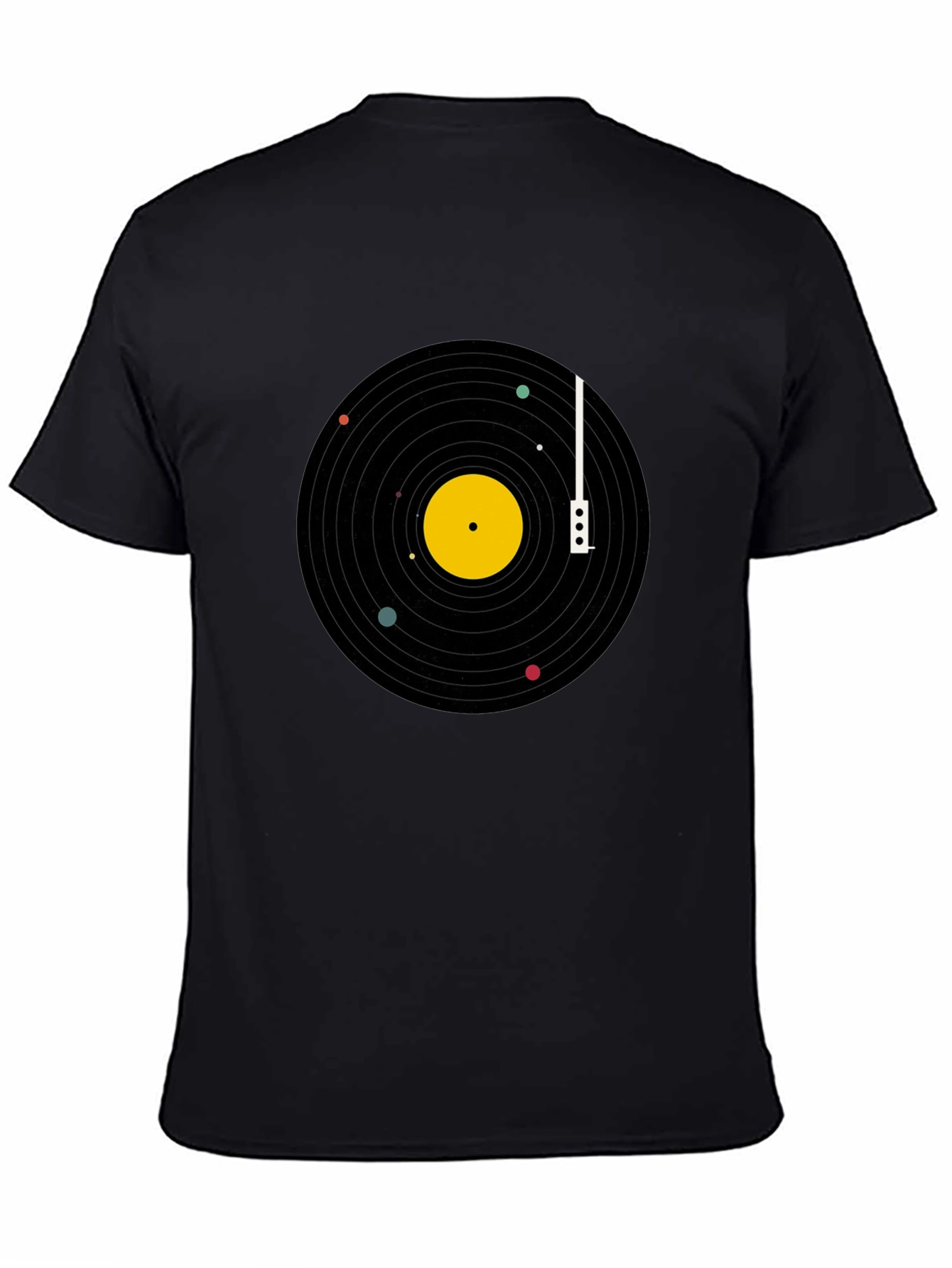 Planetary Vinyl Record T-Shirt - Black Cotton Tee