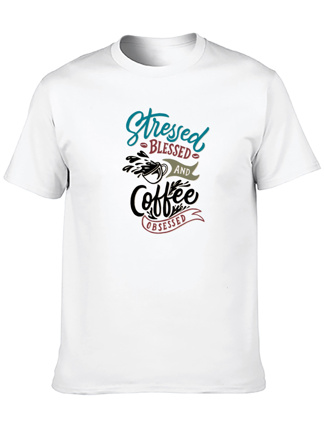 Stressed Blessed Coffee Obsessed Graphic Tee