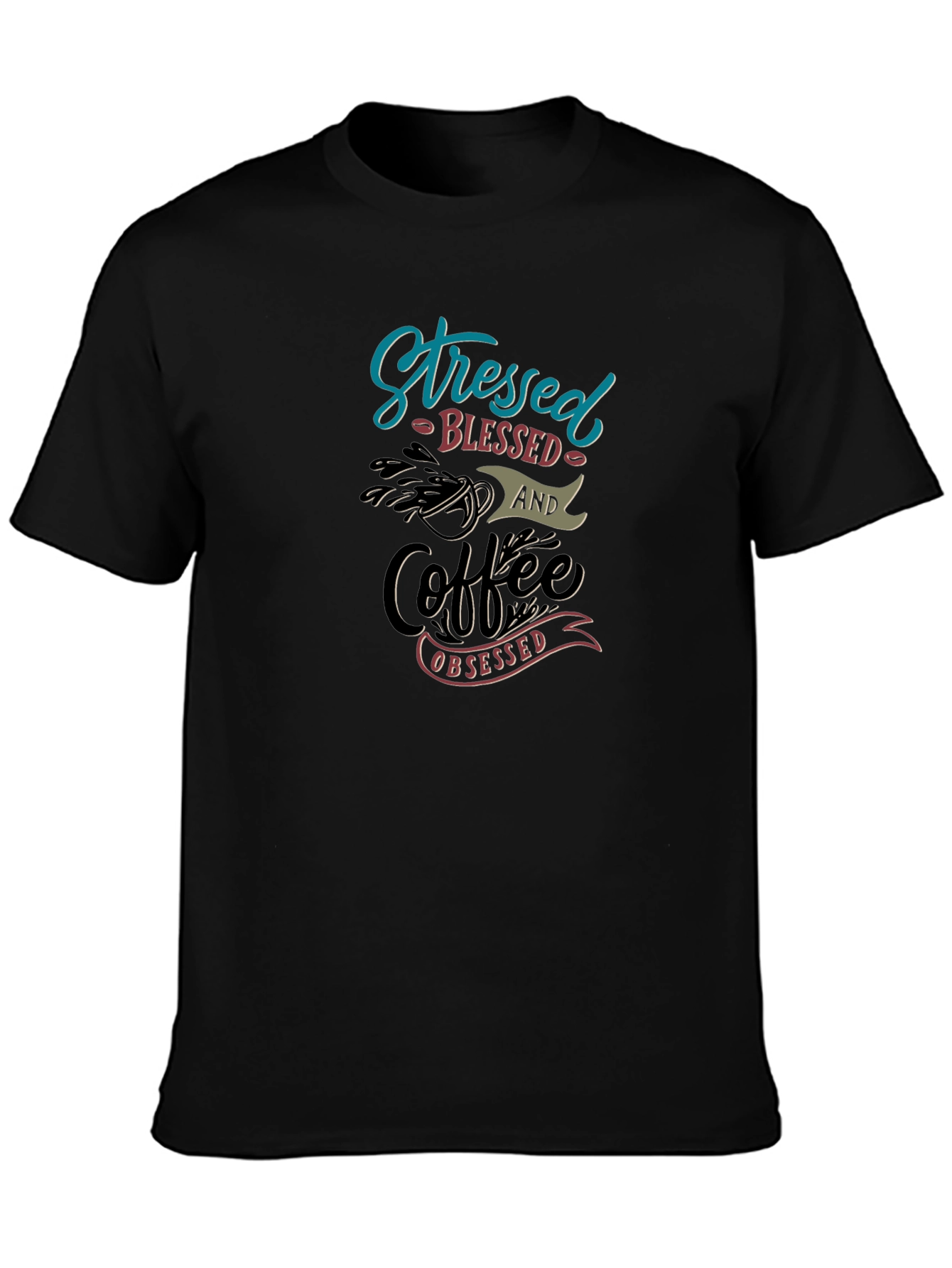 Stressed Blessed Coffee Obsessed Graphic Tee