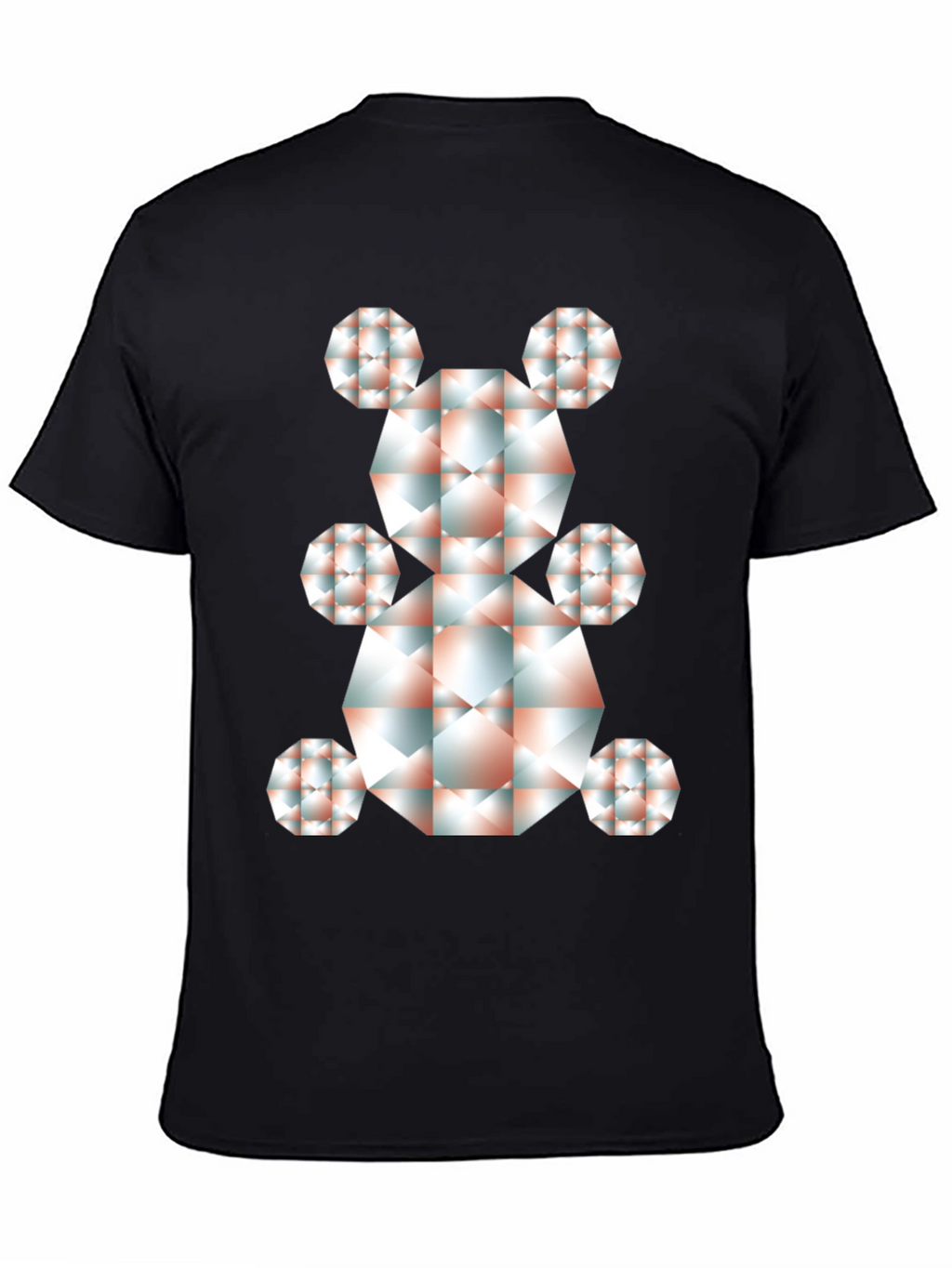 Geometric Bear Graphic Tee - Modern Art Shirt