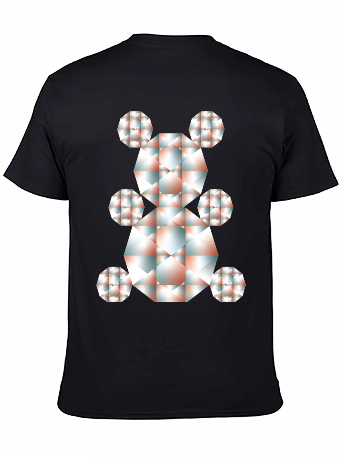 Geometric Bear Graphic Tee - Modern Art Shirt