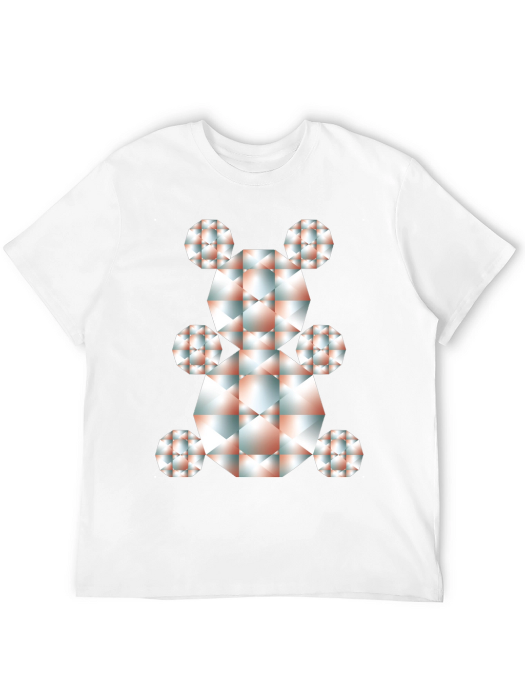 Geometric Bear Graphic Tee - Modern Art Shirt