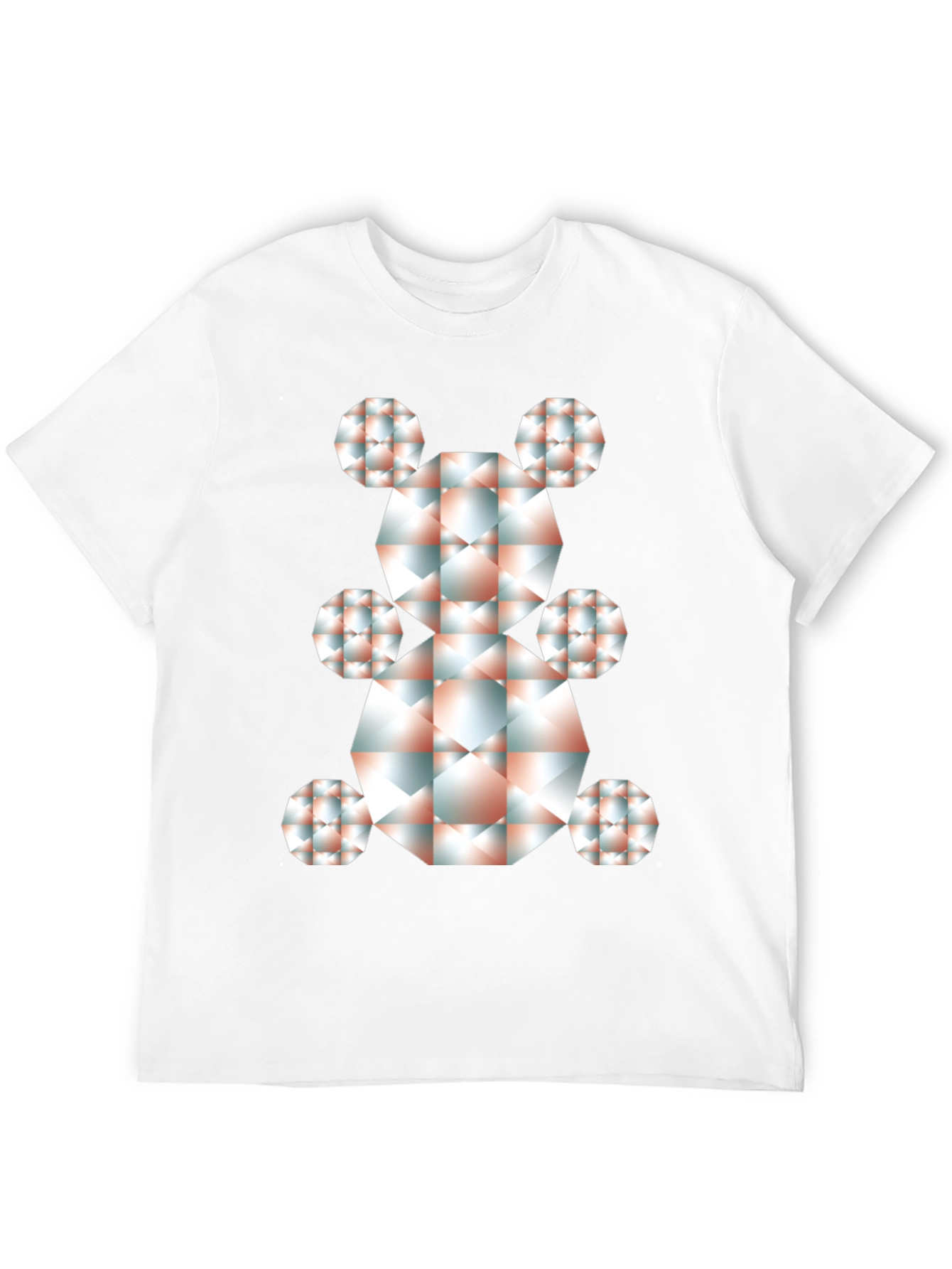 Geometric Bear Graphic Tee - Modern Art Shirt