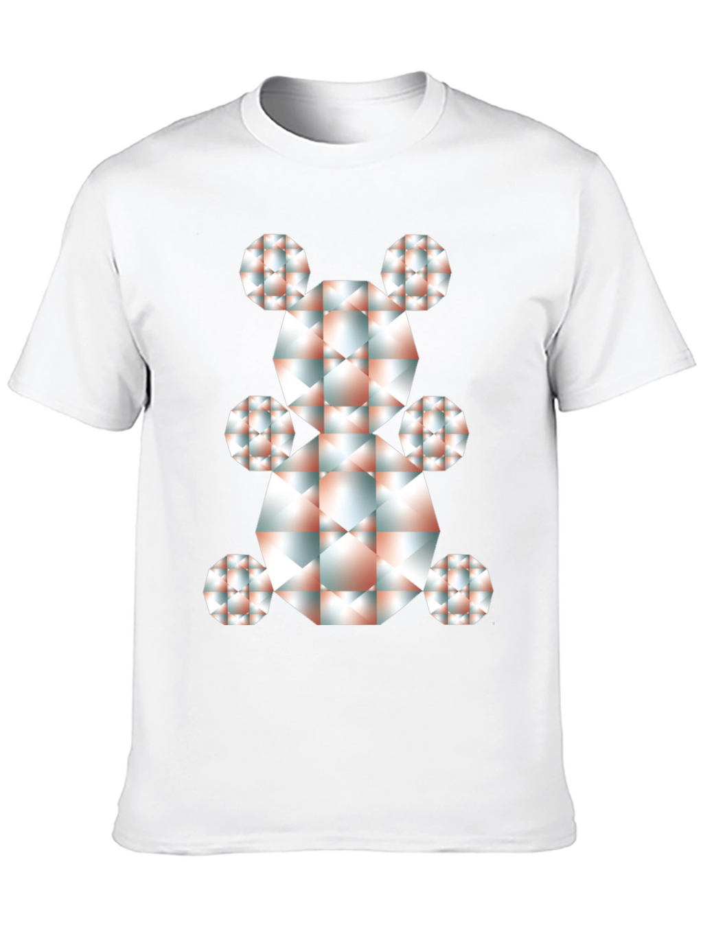 Geometric Bear Graphic Tee - Modern Art Shirt