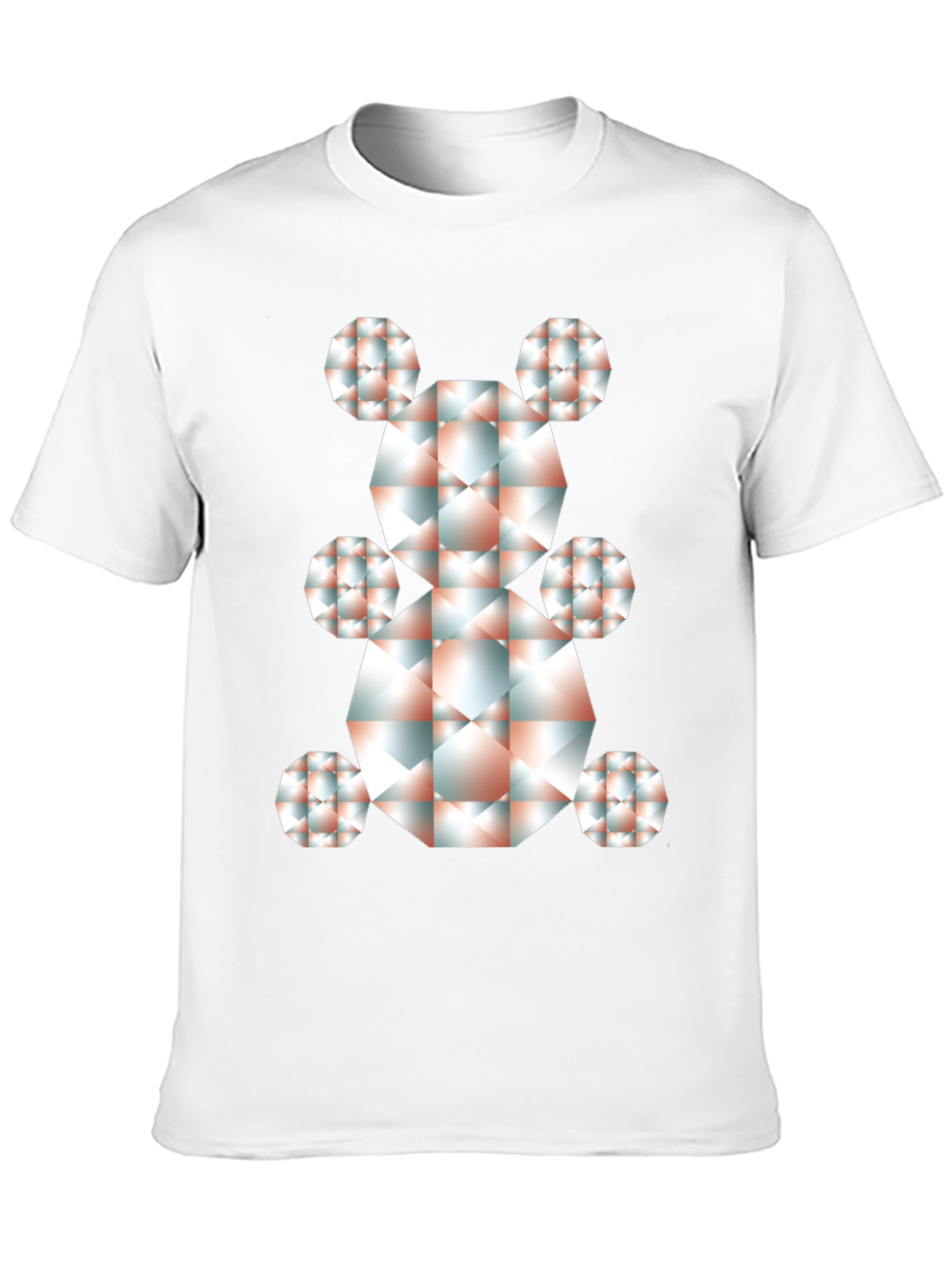 Geometric Bear Graphic Tee - Modern Art Shirt