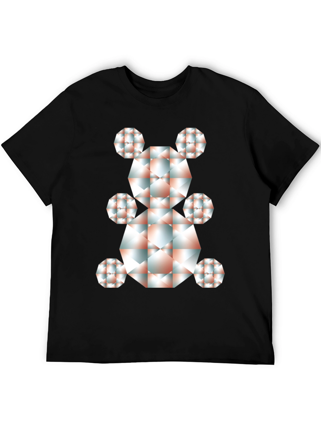 Geometric Bear Graphic Tee - Modern Art Shirt