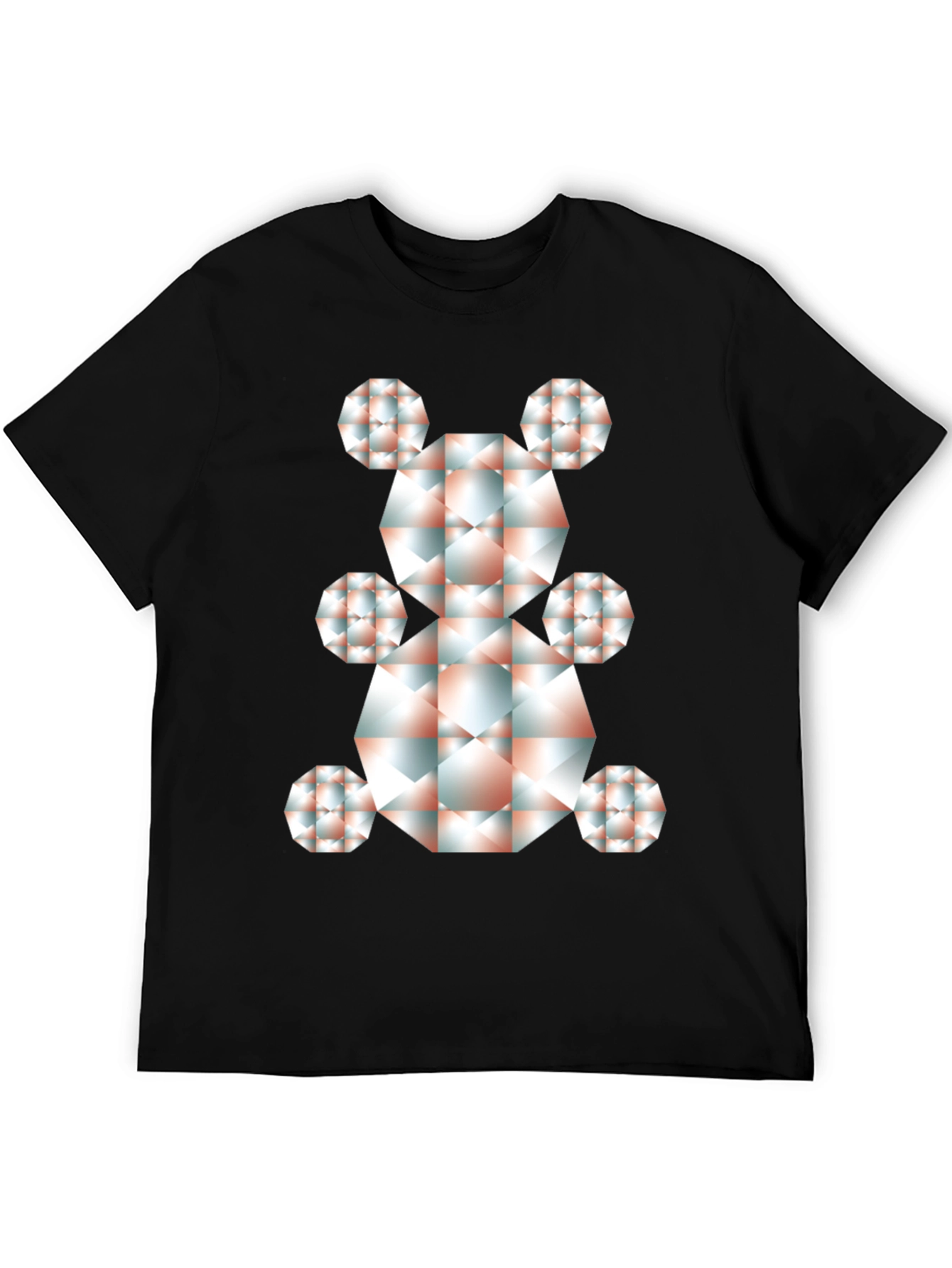 Geometric Bear Graphic Tee - Modern Art Shirt