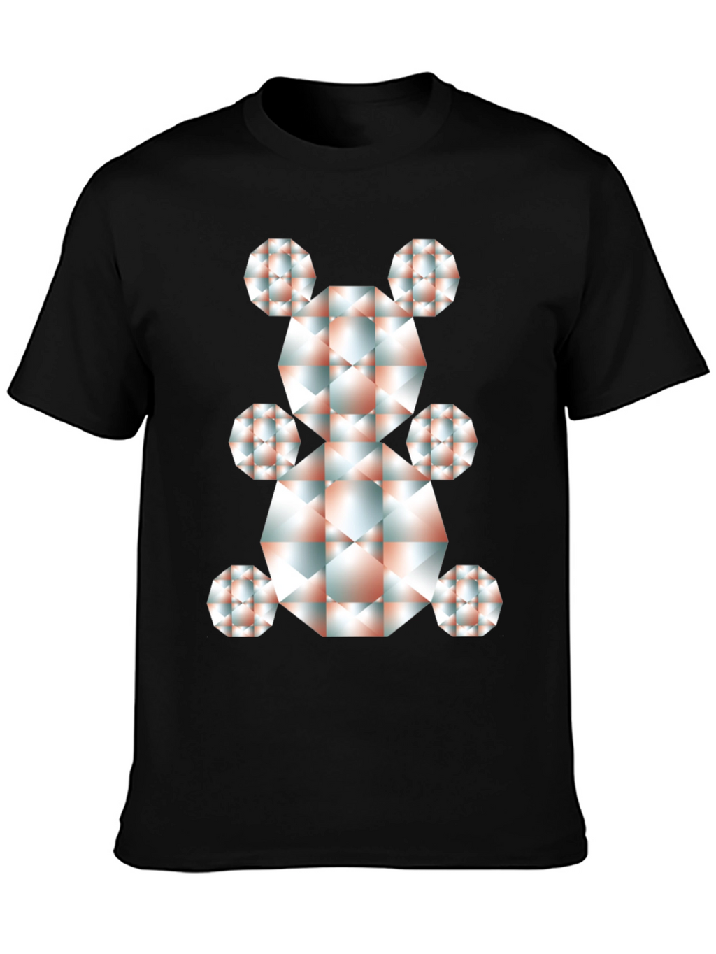 Geometric Bear Graphic Tee - Modern Art Shirt
