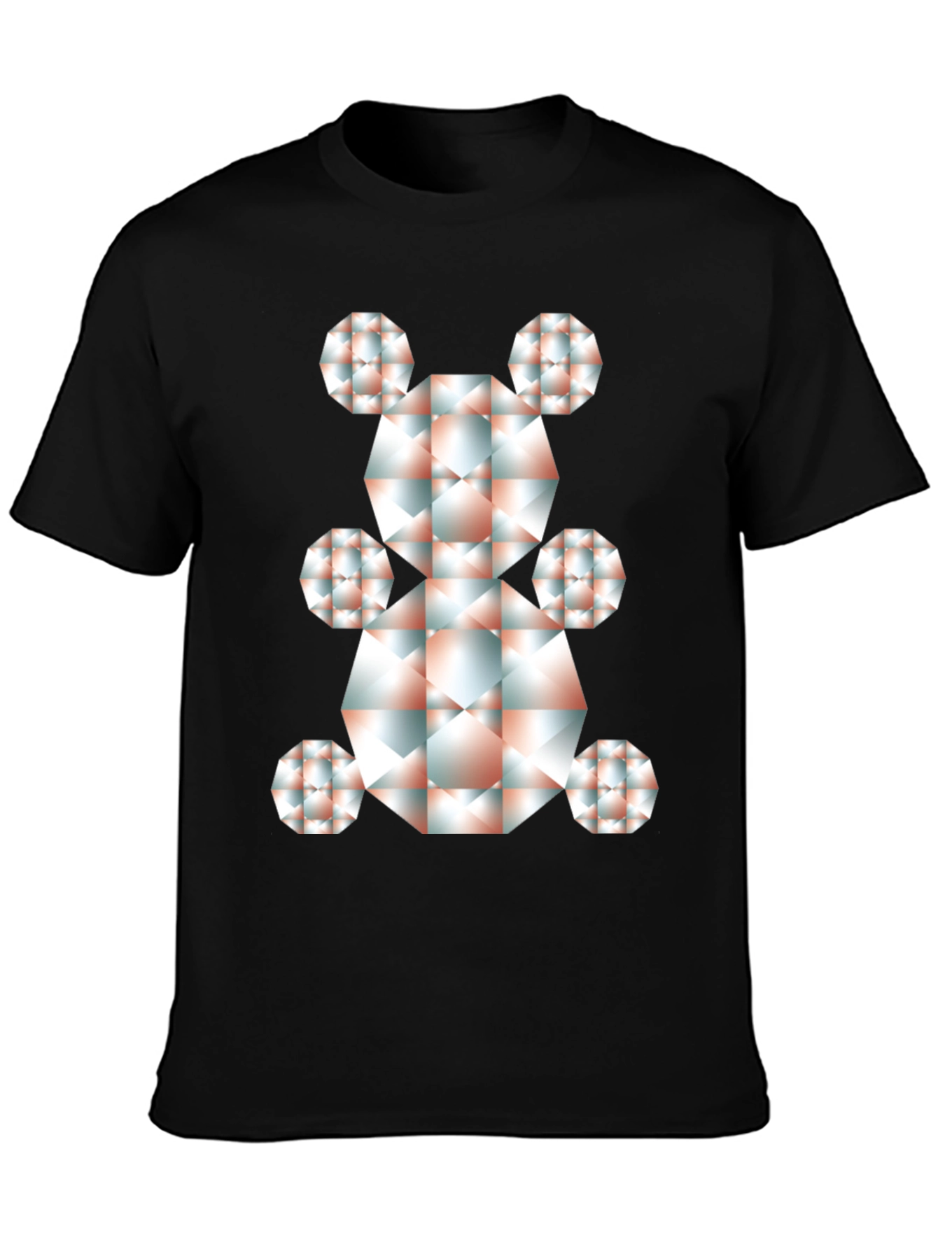 Geometric Bear Graphic Tee - Modern Art Shirt