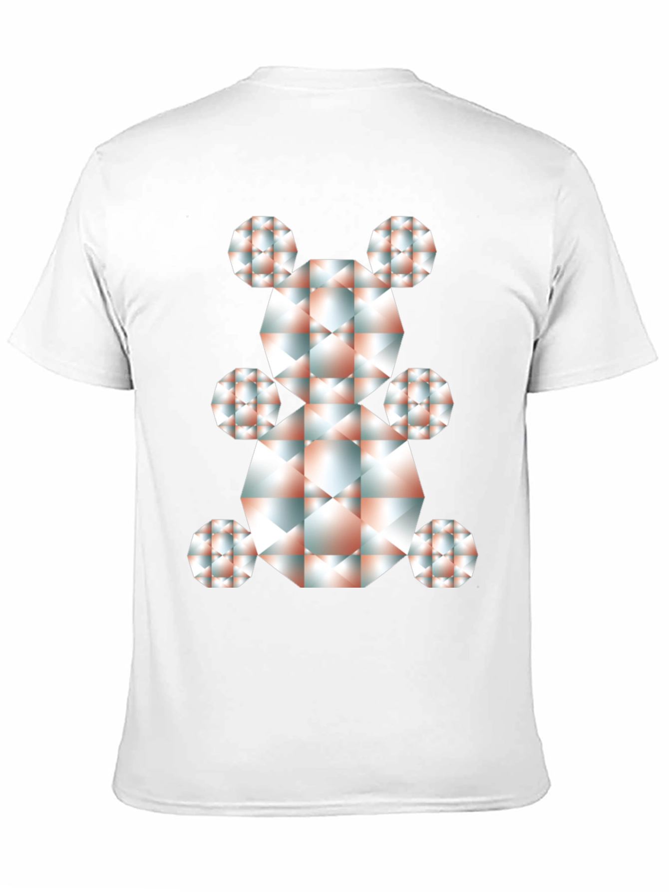 Geometric Bear Graphic Tee - Modern Art Shirt