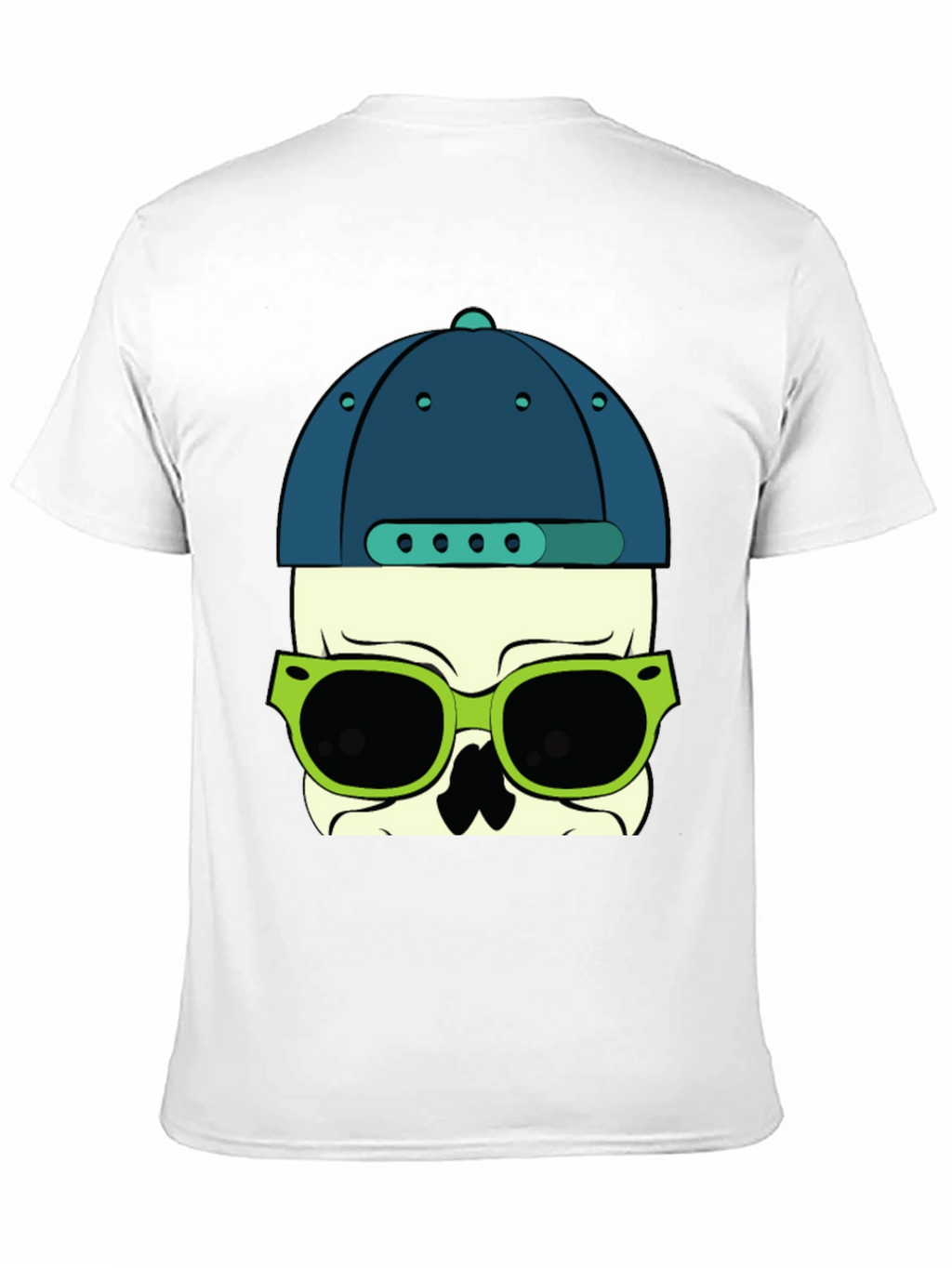 Skull with Hat and Sunglasses Graphic T-Shirt