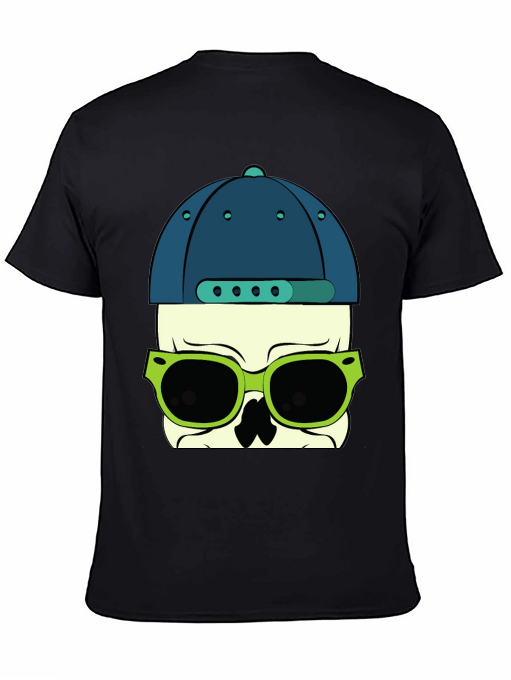 Skull with Hat and Sunglasses Graphic T-Shirt