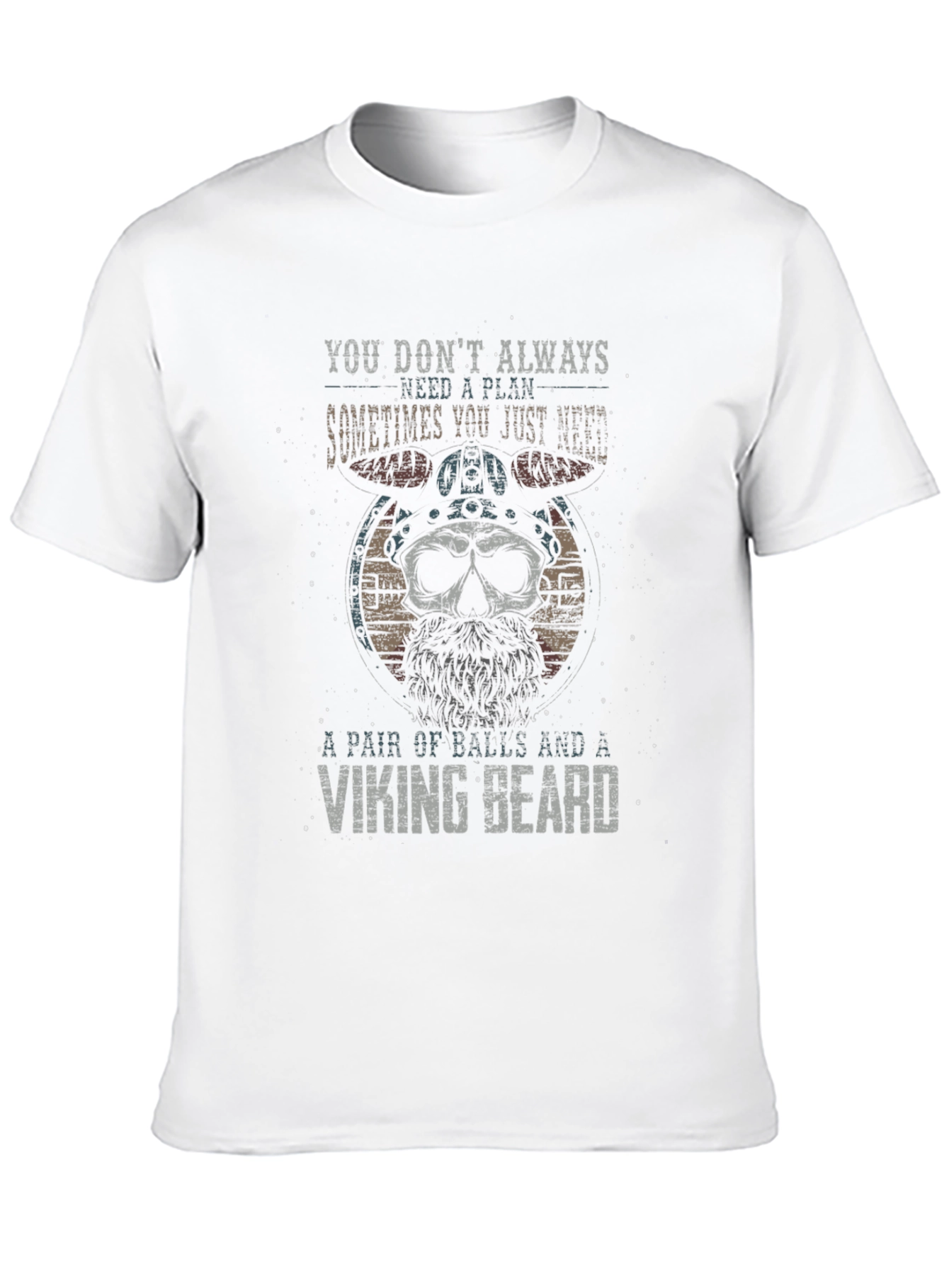 Viking Skull T-Shirt: Balls and Beard