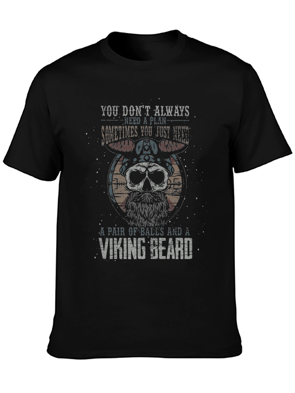 Viking Skull T-Shirt: Balls and Beard