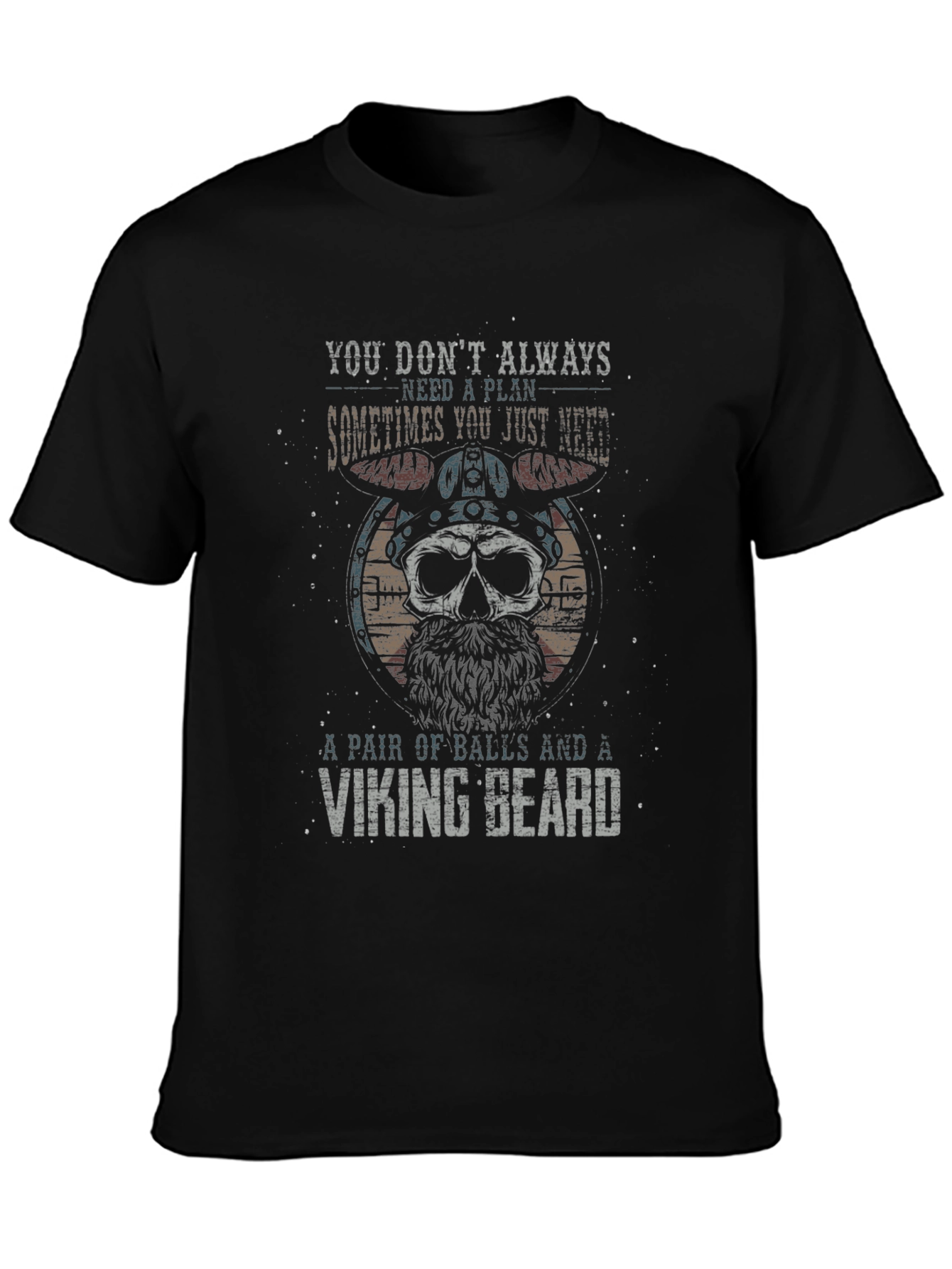 Viking Skull T-Shirt: Balls and Beard