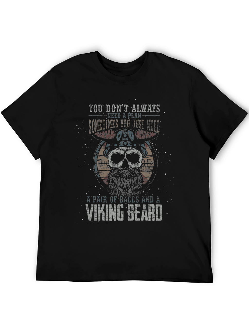 Viking Skull T-Shirt: Balls and Beard